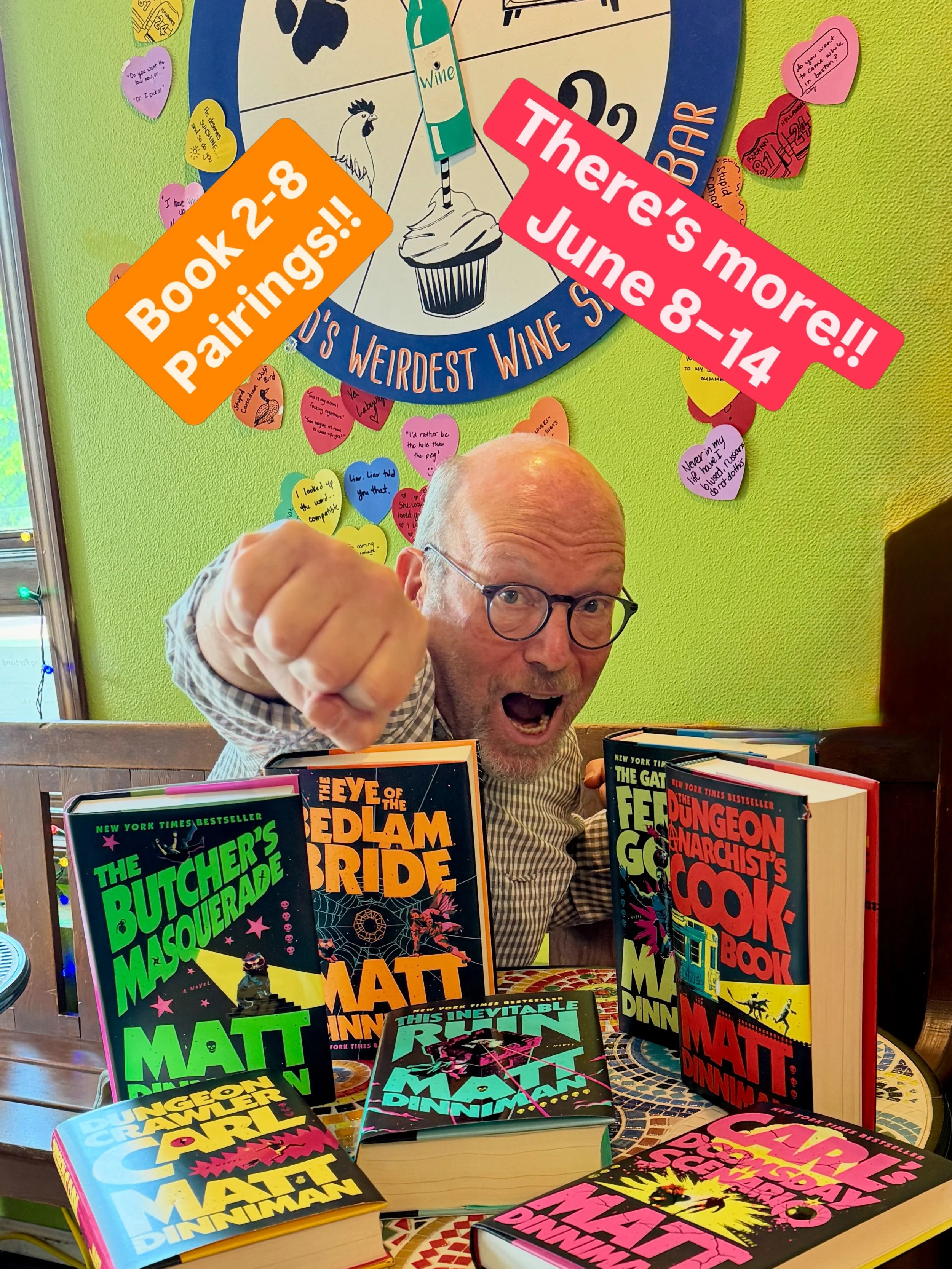 6/8&mdash;6/14
Donut All The Way Down&mdash;Tasting thru the Dungeon continues!!

If you attended our Book 1 Flight in early May, (or missed it entirely) and have read the series, WE&rsquo;RE GOING DEEPER! 

Book 8 releases May 12th &amp; we&rsquo;re