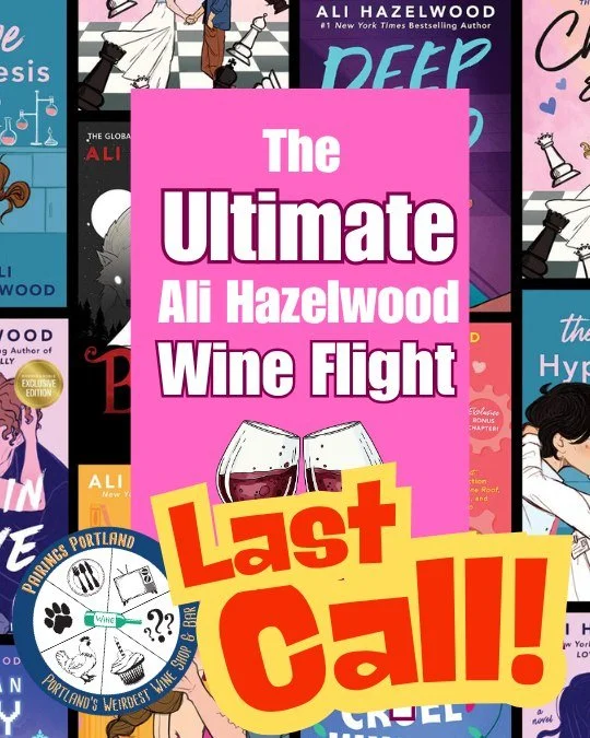last chance tomorrow.

seven books, seven wines, $40. the chess one is a syrah you will want to sit inside of. that's all we'll say.

ali hazelwood books closes sunday night.

reserve your spot &rarr; link in bio

#pairingsportland #pdxevents #portla