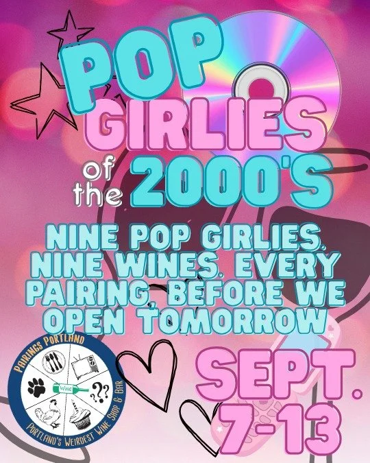 every pairing, the night before we open.

bubbles &rarr; white &rarr; red &rarr; ros&eacute; &rarr; sparkling red &rarr; white &rarr; red &rarr; orange &rarr; sparkling red. the flight zigzags the way the decade did.

nine wines, $45, september 7 thr