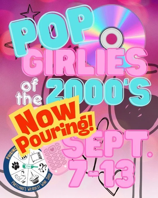 nine pop girlies. nine wines. Christopher has been ready for weeks.

we open at 2 today. pop girlies of the early 2000s runs through sunday the 13th.

mandy moore through avril lavigne, with janet, kelly, jojo, christina, hilary duff, vanessa carlton
