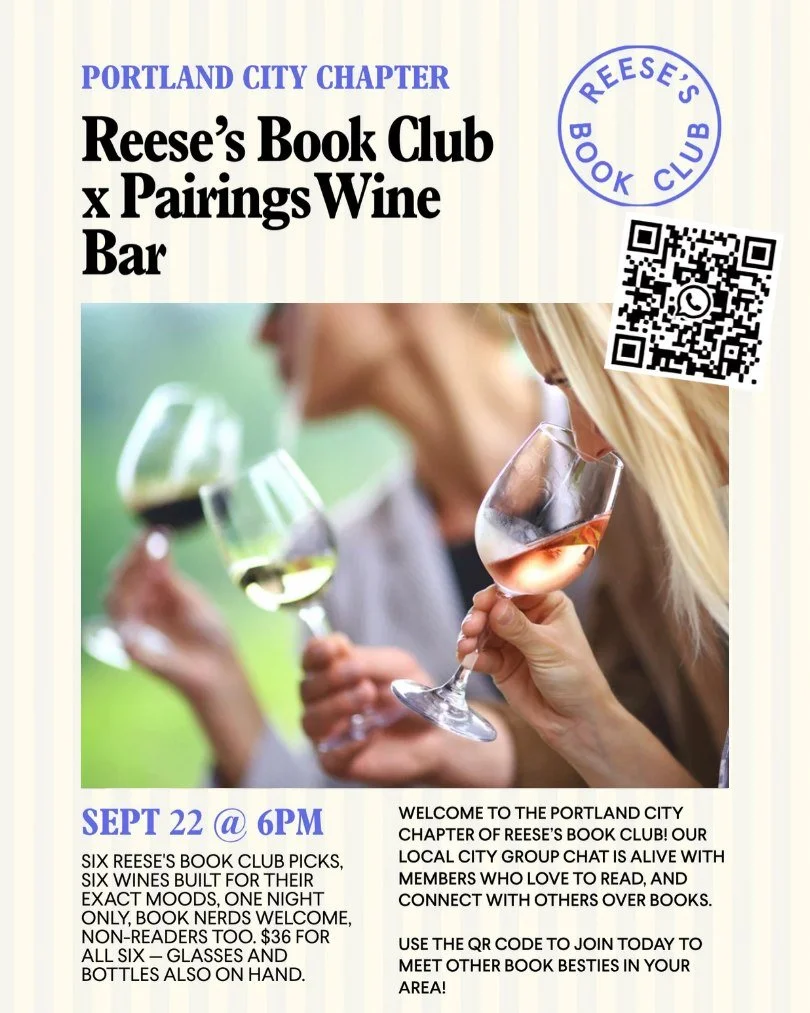 Reese has been assigning us homework for years. This time we drank through it.

Six Reese's Book Club picks, six wines built to match: Into the Blue's swoony chaos, Seven Days in June's slow burn, Big Little Truths' family wreckage, Such a Fun Age's 