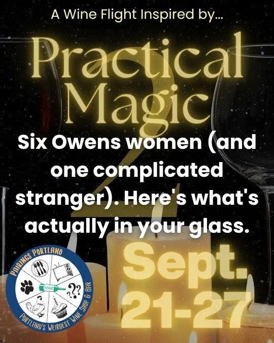 We said four half glasses. We meant six. We saw the trailer and could not hold back &mdash; every Owens woman (and the guy who complicates everything) gets a glass. Starts Monday alongside Witches of the Equinox.

#pairingsportland #pdxevents #portla