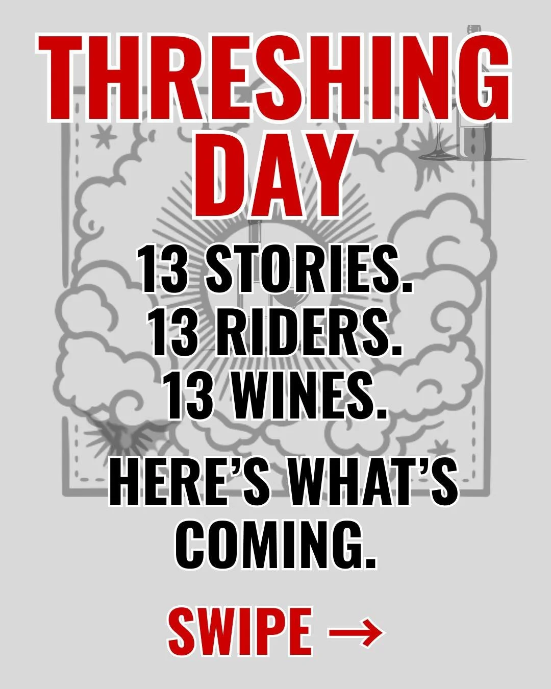 every rider in threshing day got their own pour, and a couple of them are secretly related. come find the link starting tomorrow, saturday 10/10. $30&ndash;$65.

#pairingsportland #pdxevents #portlandwine #fourthwing #empyrean