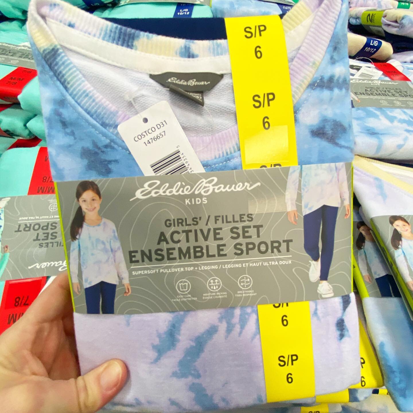 Girls 2PC Active Set from @eddiebauer - each set comes with pants and soft long sleeve shirt. There were 4 different patterns to choose! Sizes S - XL. Price $18.99 📍NW Vaughan 
#costco #costcofindscanada #costcofinds #costcohaul #costcobuys #costcod