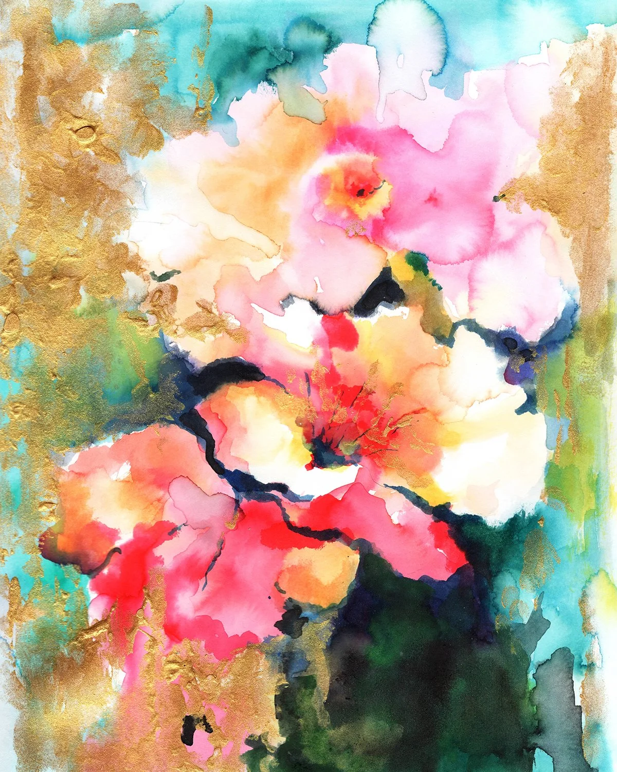 Gilded Bouquet Fine Art Print