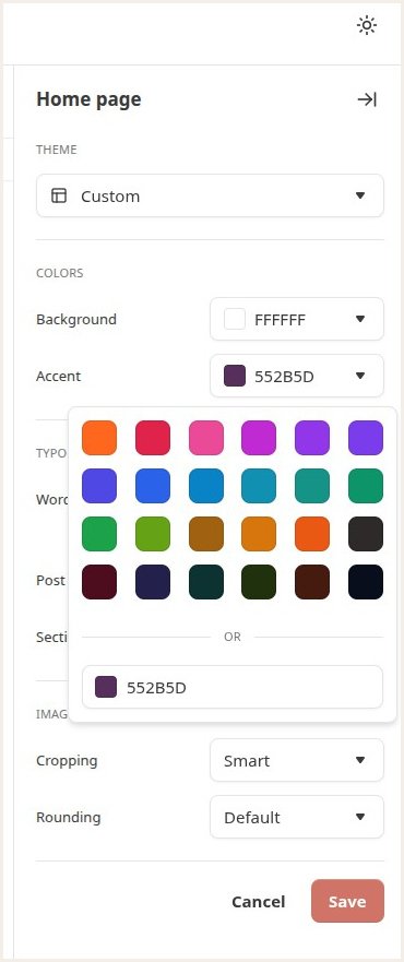 Where to change your Substack accent color