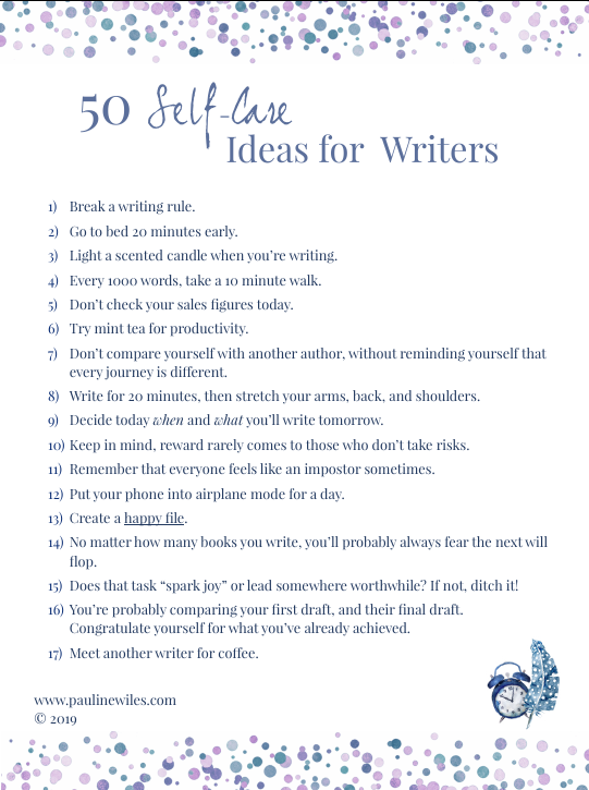 50 Self-Care Ideas for Writers — Pauline Wiles Website Design