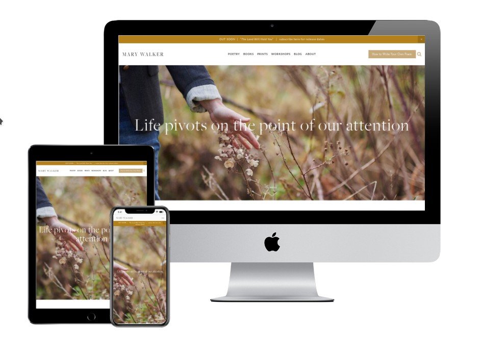 Mary Walker: author website built using Squarespace