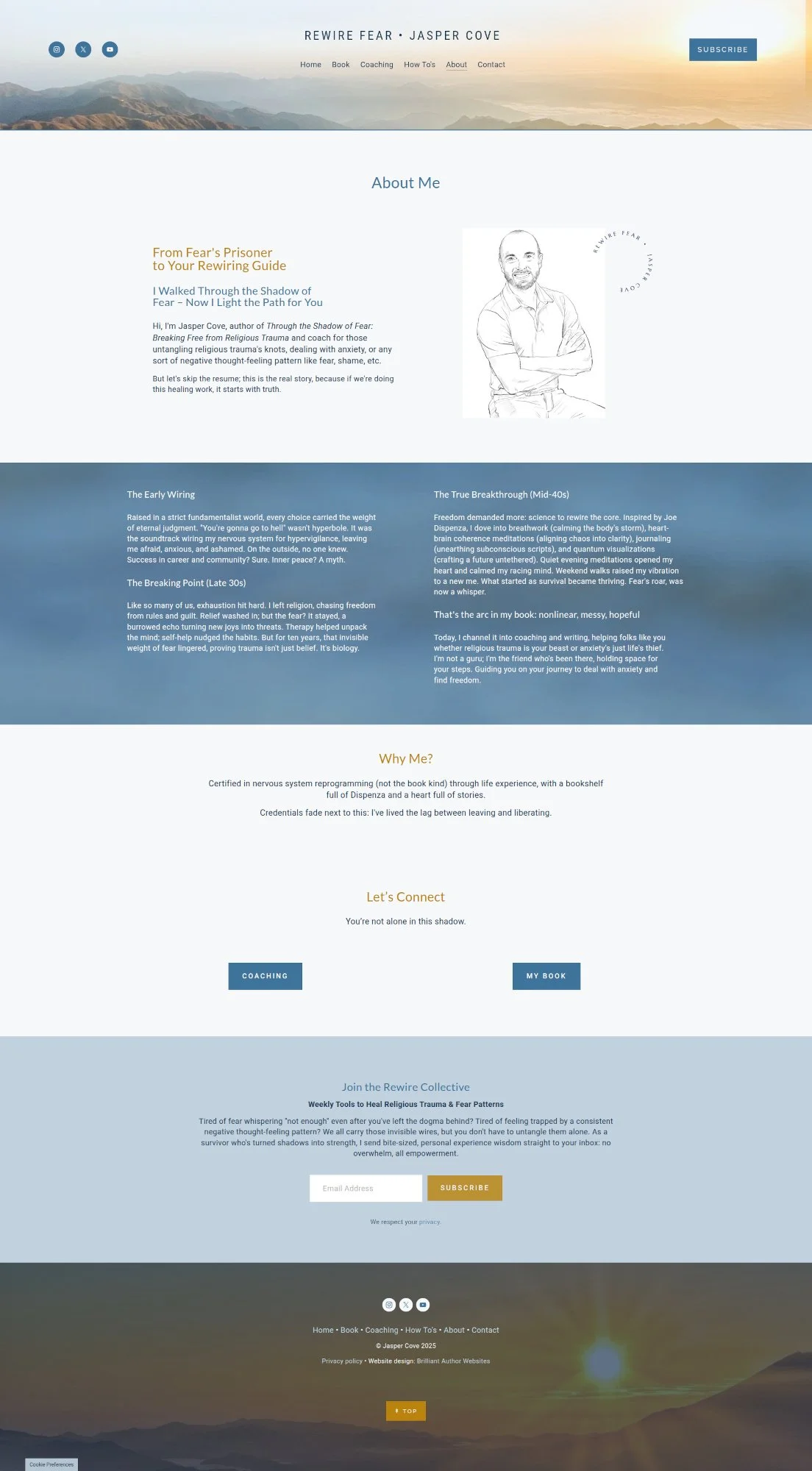 Author bio website page, Jasper Cove