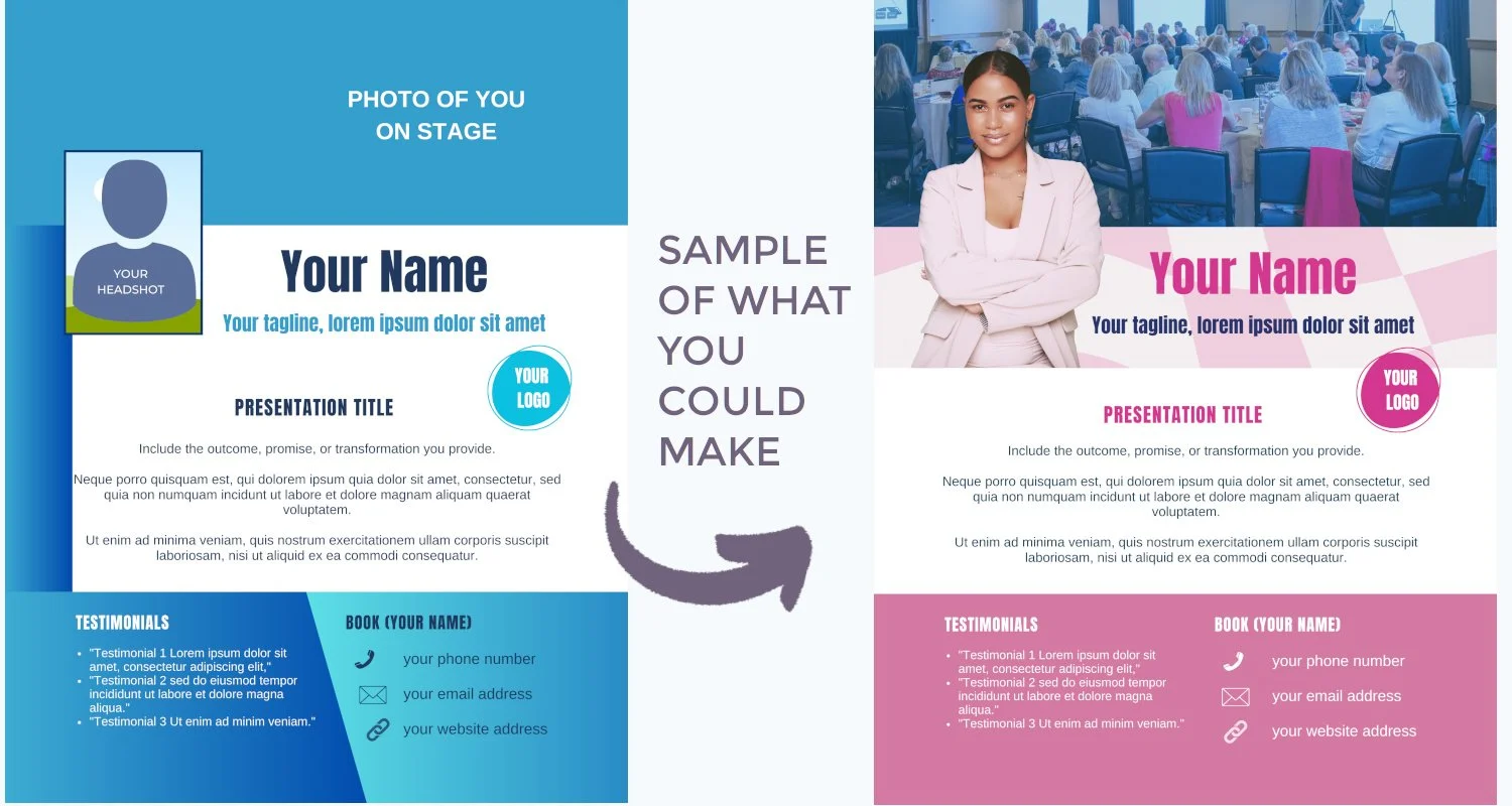 Speaker sheet template for established speaker