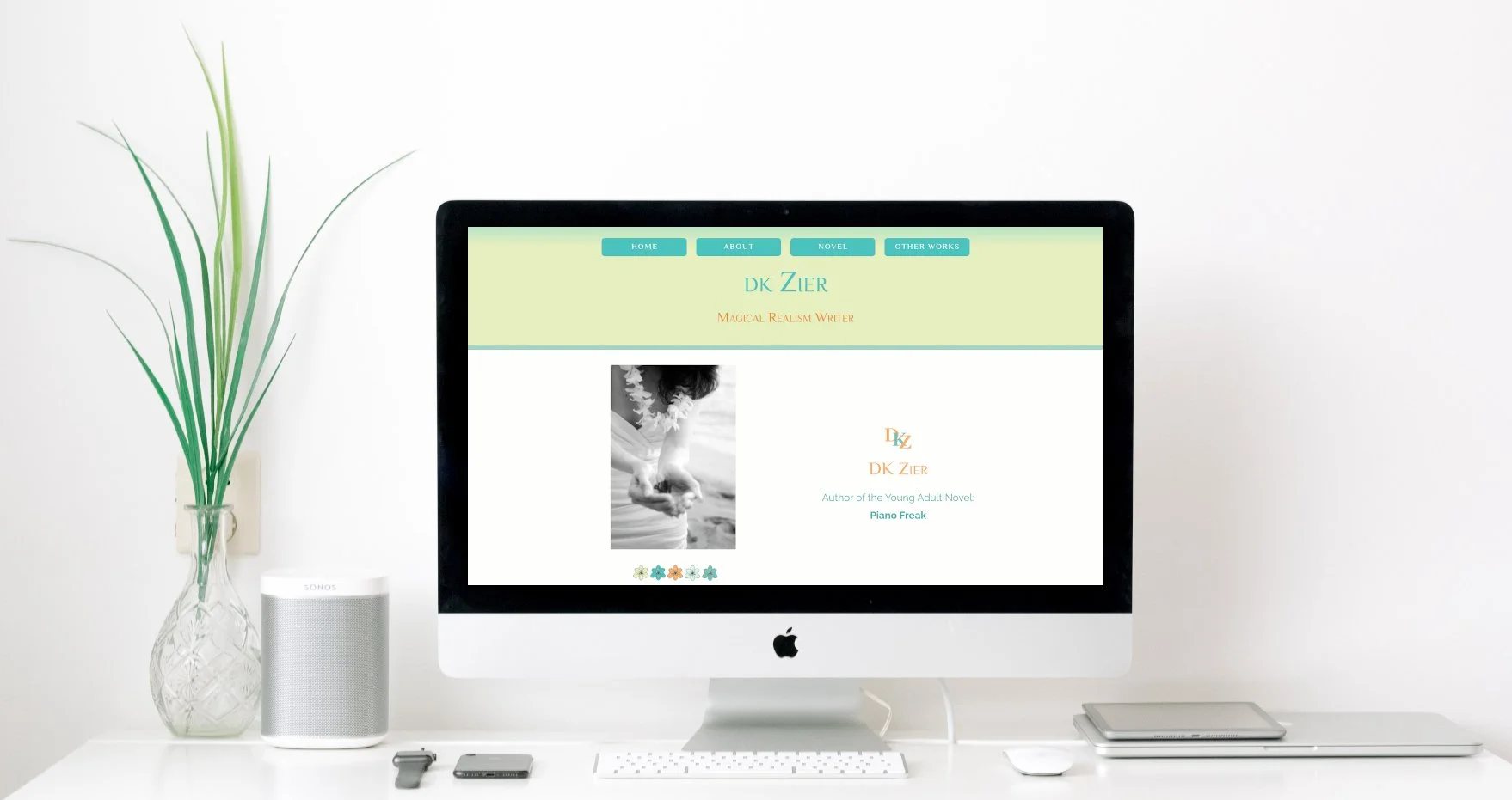 simple author website with empty space