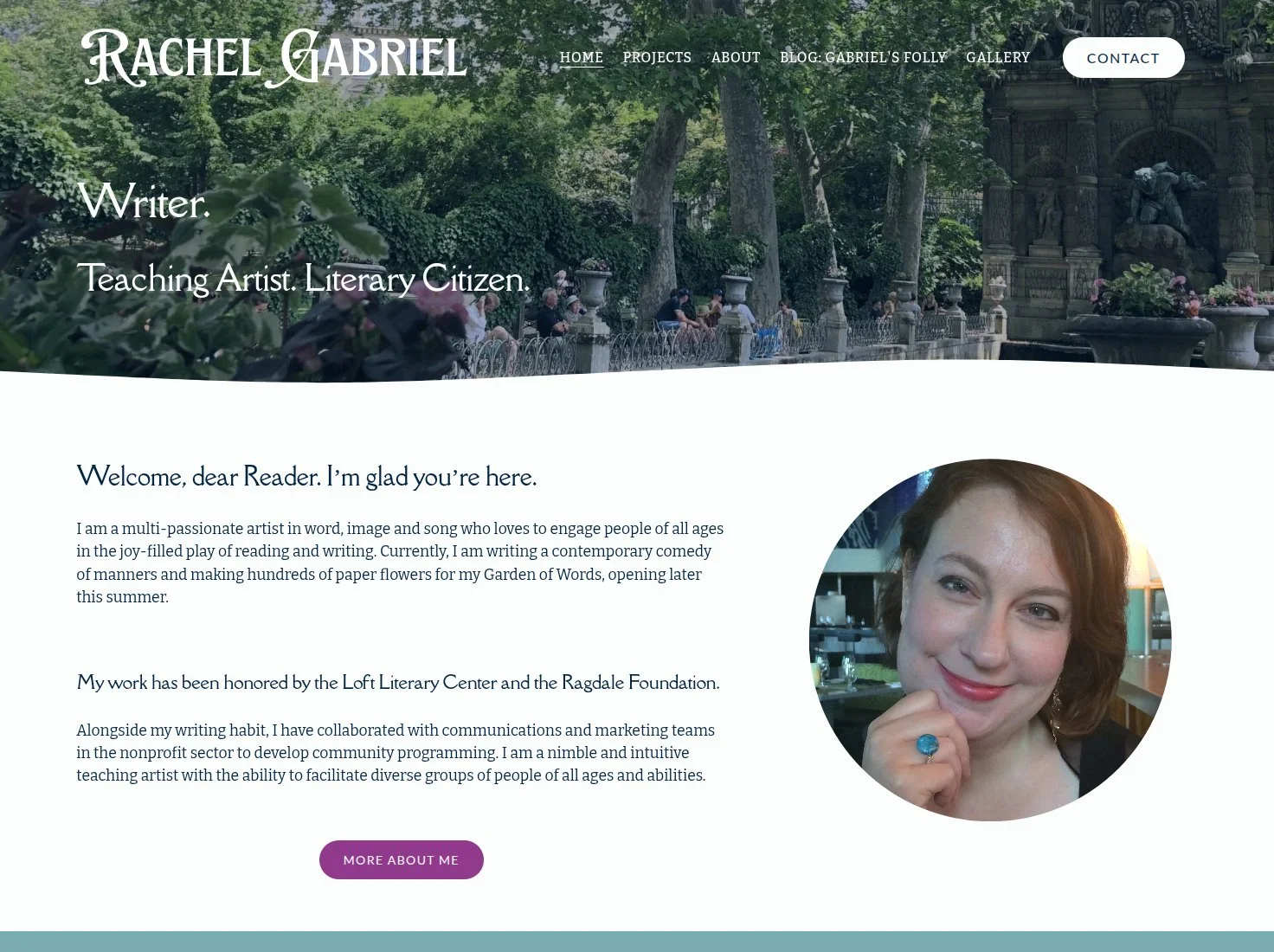 Writer website thumbnail, Rachel Gabriel