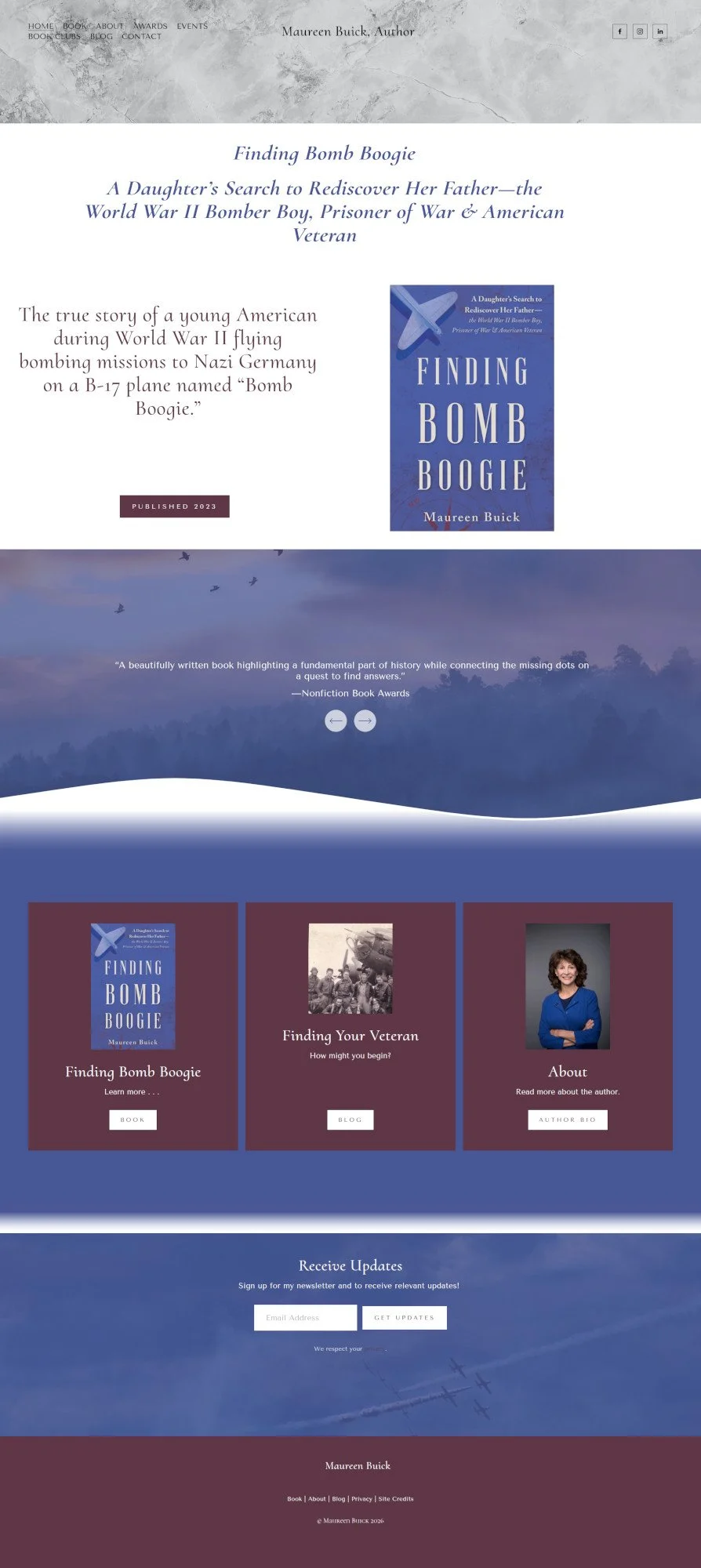 before: author website, Maureen Buick