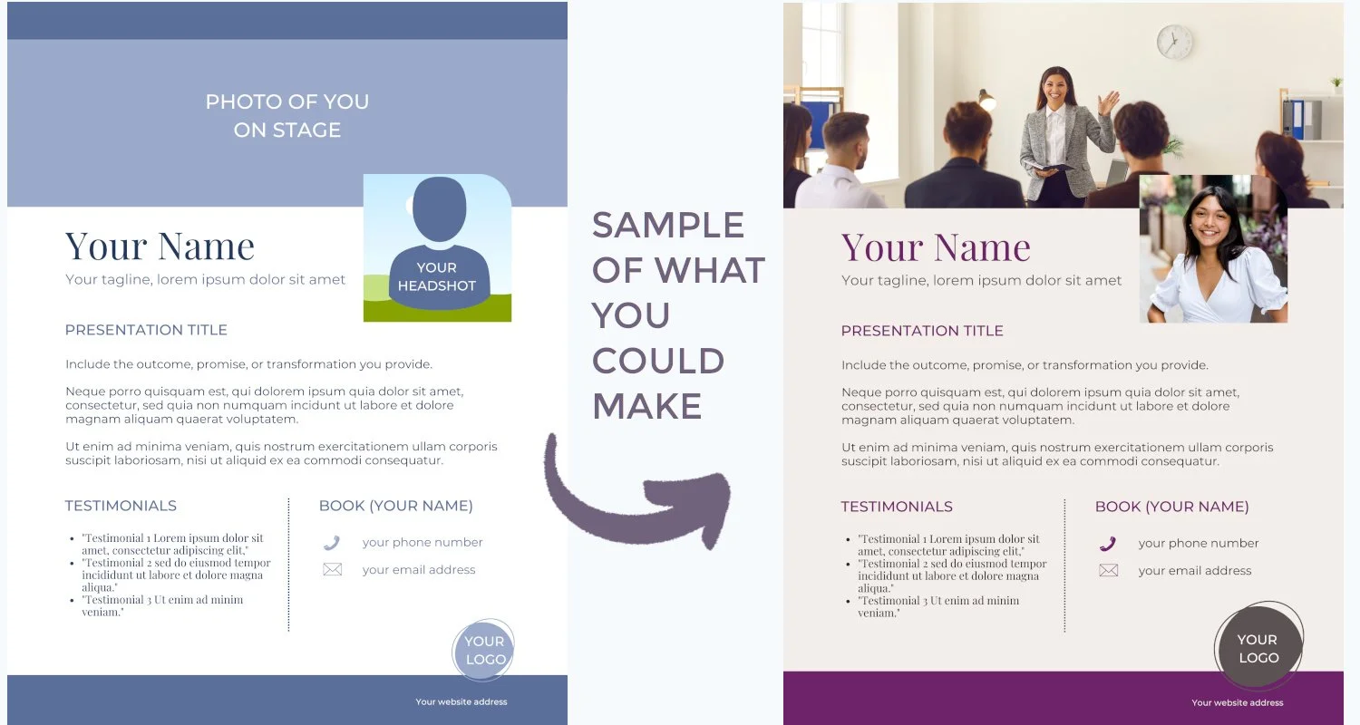 Speaker sheet template for author