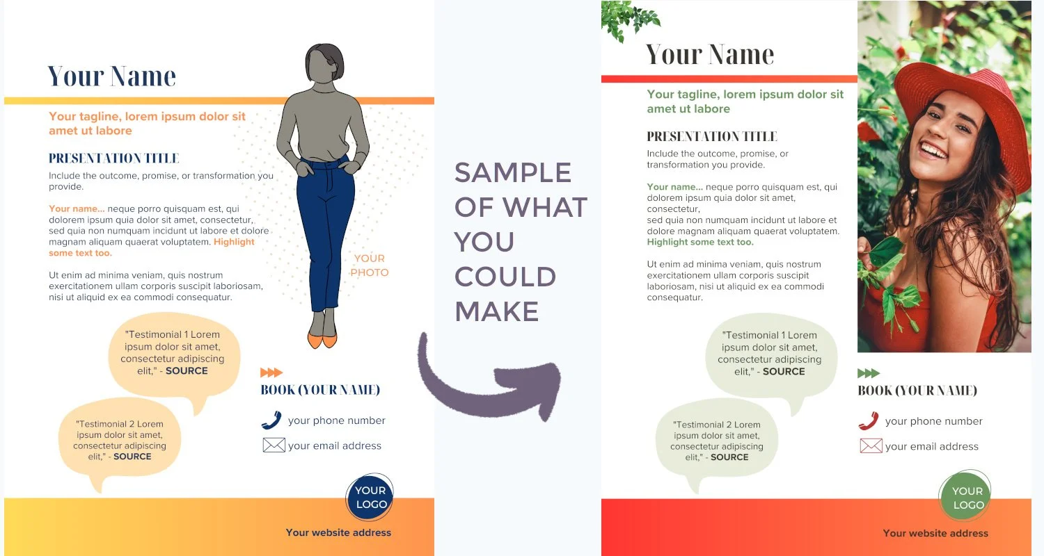 Author/speaker one-sheet template