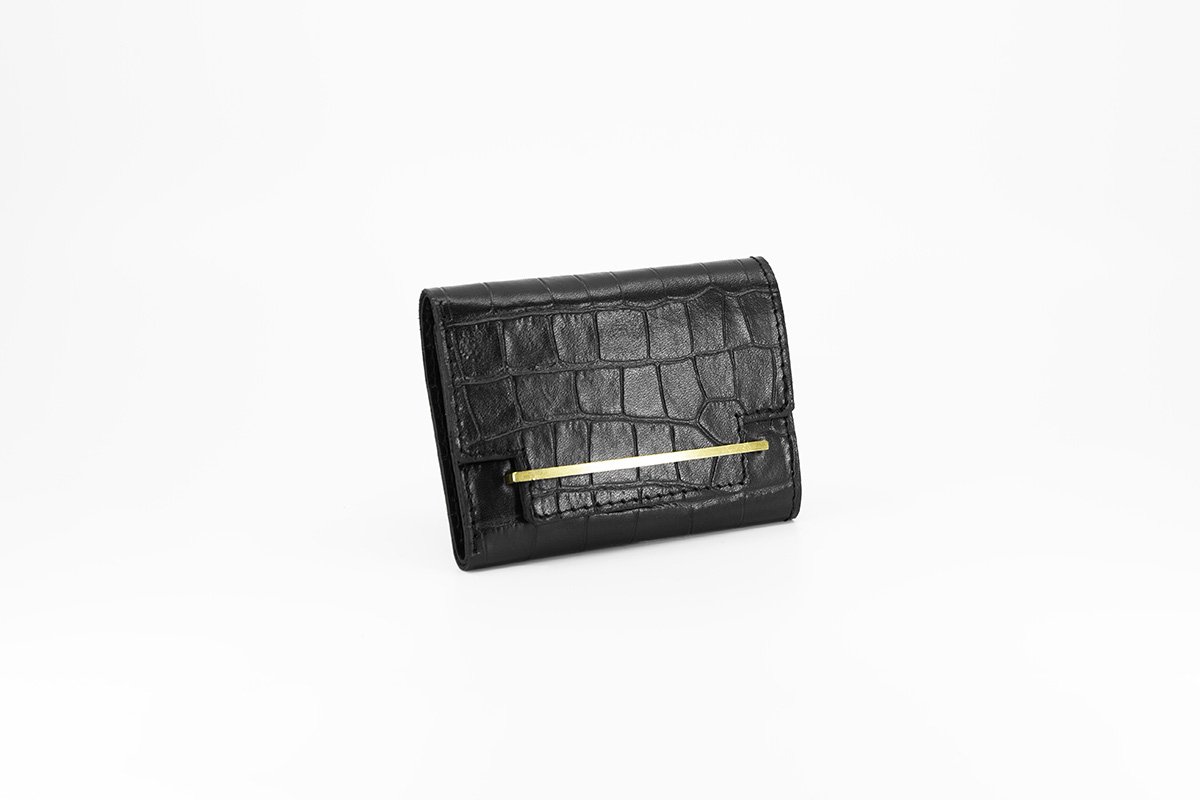 FRAME CROCO wallet - 22k gold