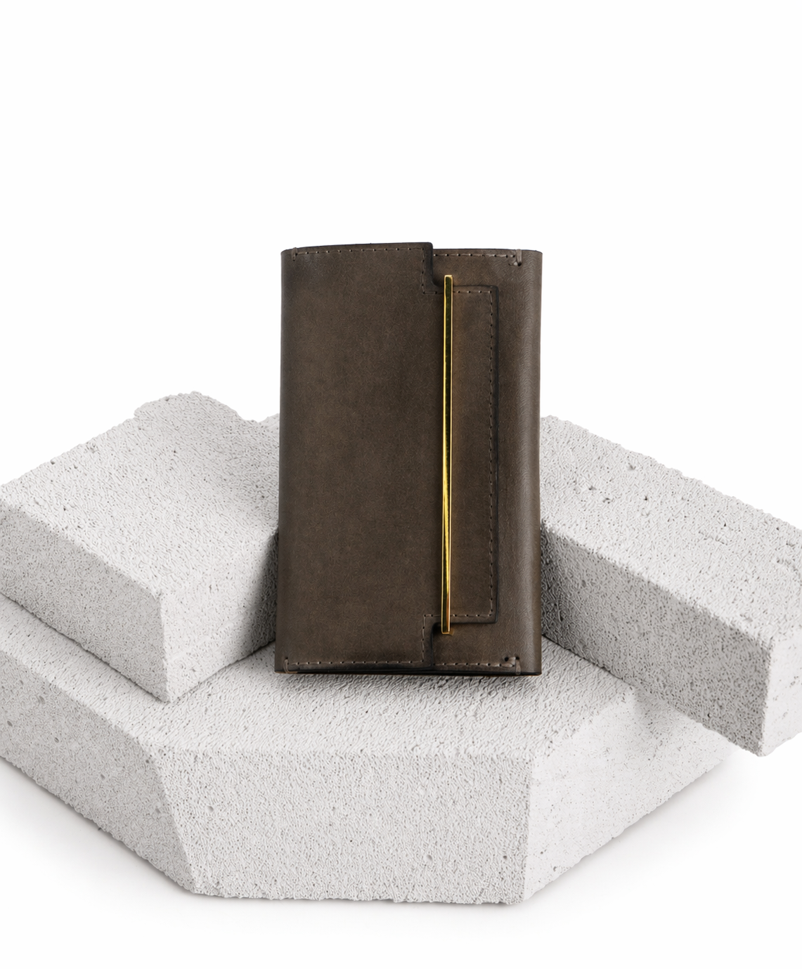FRAME wallet large grey + gold