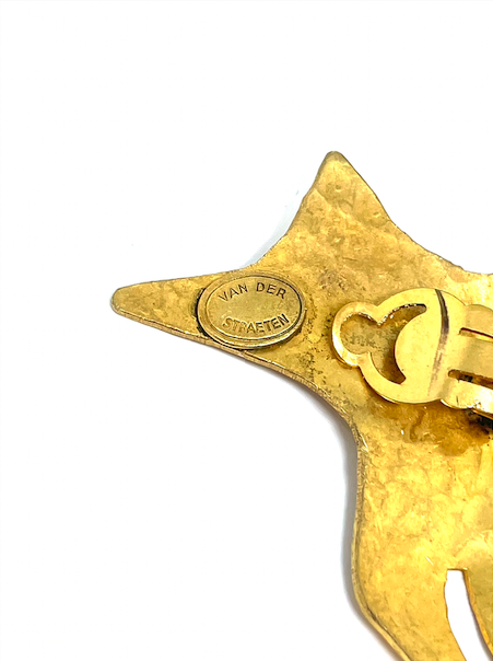 Vintage Herve Van Der Straeten Gold-plated Hands Holding Pearl 