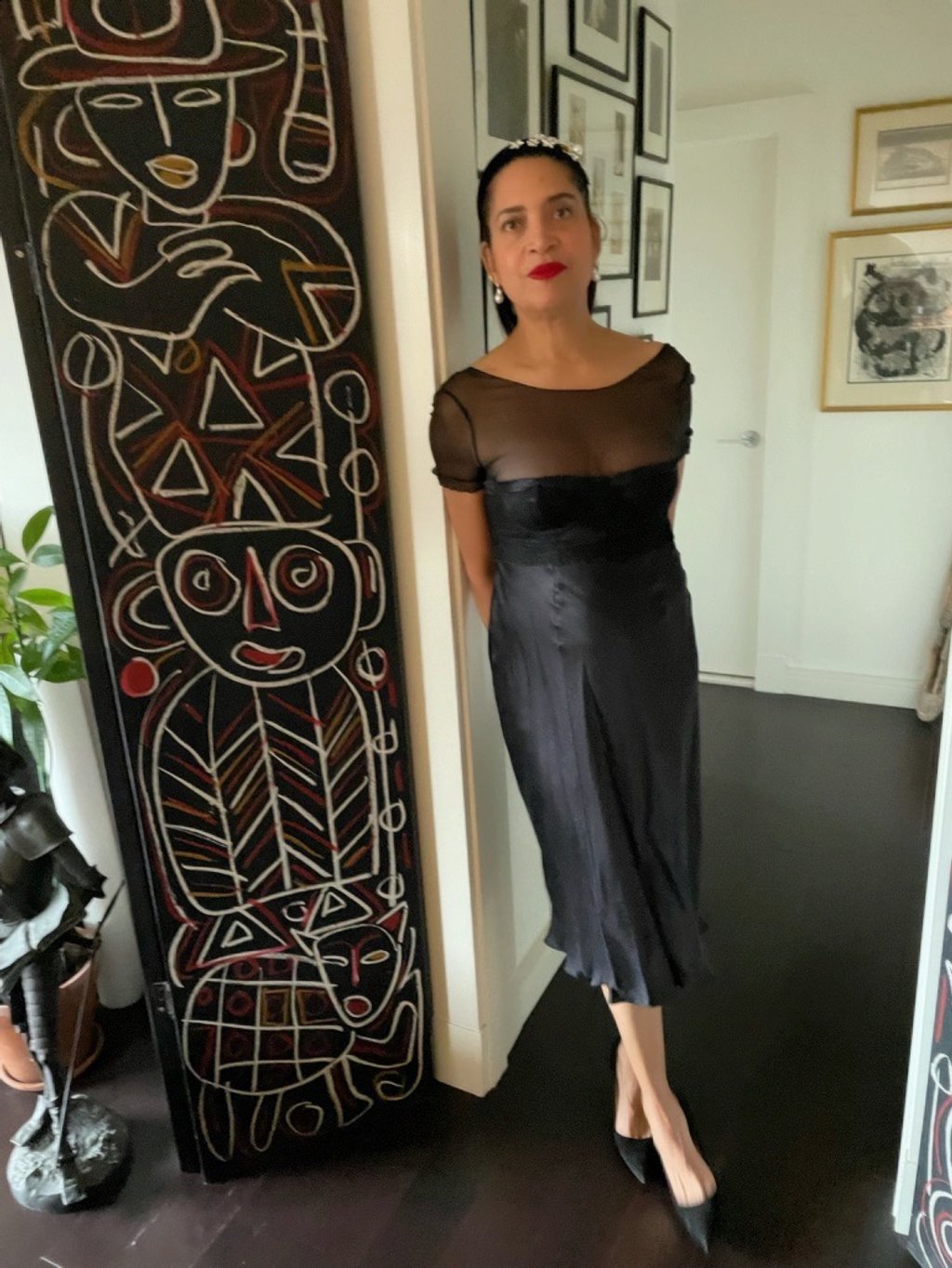Vintage Philosophy di Alberta Ferretti Black Bias Cut Cocktail Dress —  House of Terrance