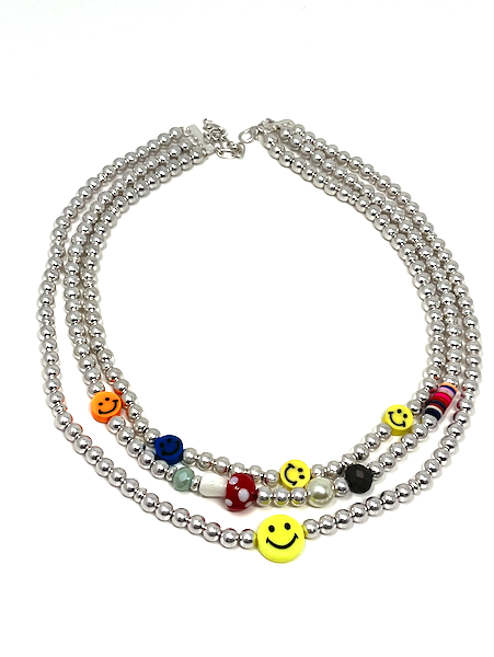 Smiley Face Necklace, Happy Face Pearl Choker, Trendy Summer Necklaces,  Colored Beaded Necklaces - Etsy