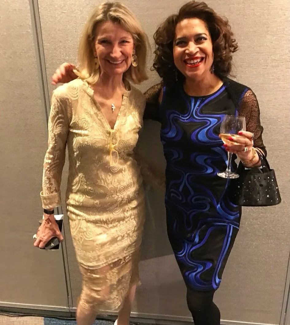 #fashionflashbackfriday Here with #bff of many many years @michelecassuto We&rsquo;re together at the #internationalemmyawards for @thierrycassuto &lsquo;s TV show which was nominated for an award that night. I&rsquo;m wearing a vintage @therealdvf s