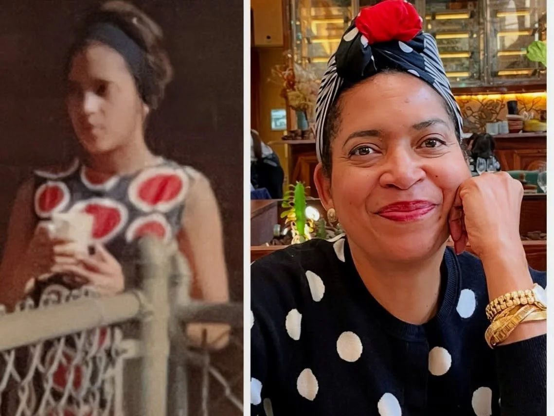 It&rsquo;s #nationalpolkadotday ! I&rsquo;ve loved the motif forever as you can see in the photo on the left. I was 12 and made that outfit It was a culotte dress in navy cotton with huge red polka dots trimmed in white. I bought the fabric for nothi