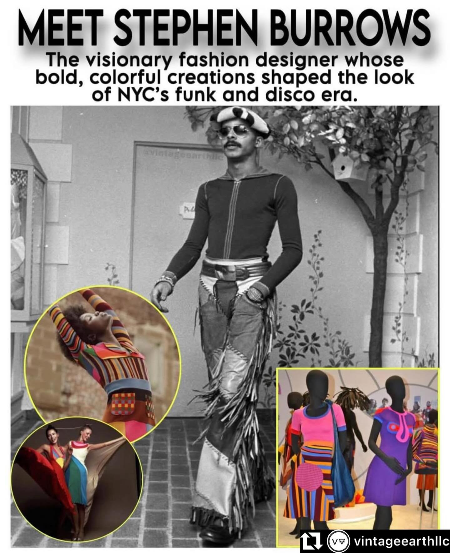In honor of Black History Month which is almost over I&rsquo;m reposting this about the fabulous Stephen Burrows. I loved his designs and remember lusting after them when I moved to NYC in the late 70s. Thanks @vintageearthllc !

Stephen Burrows is a