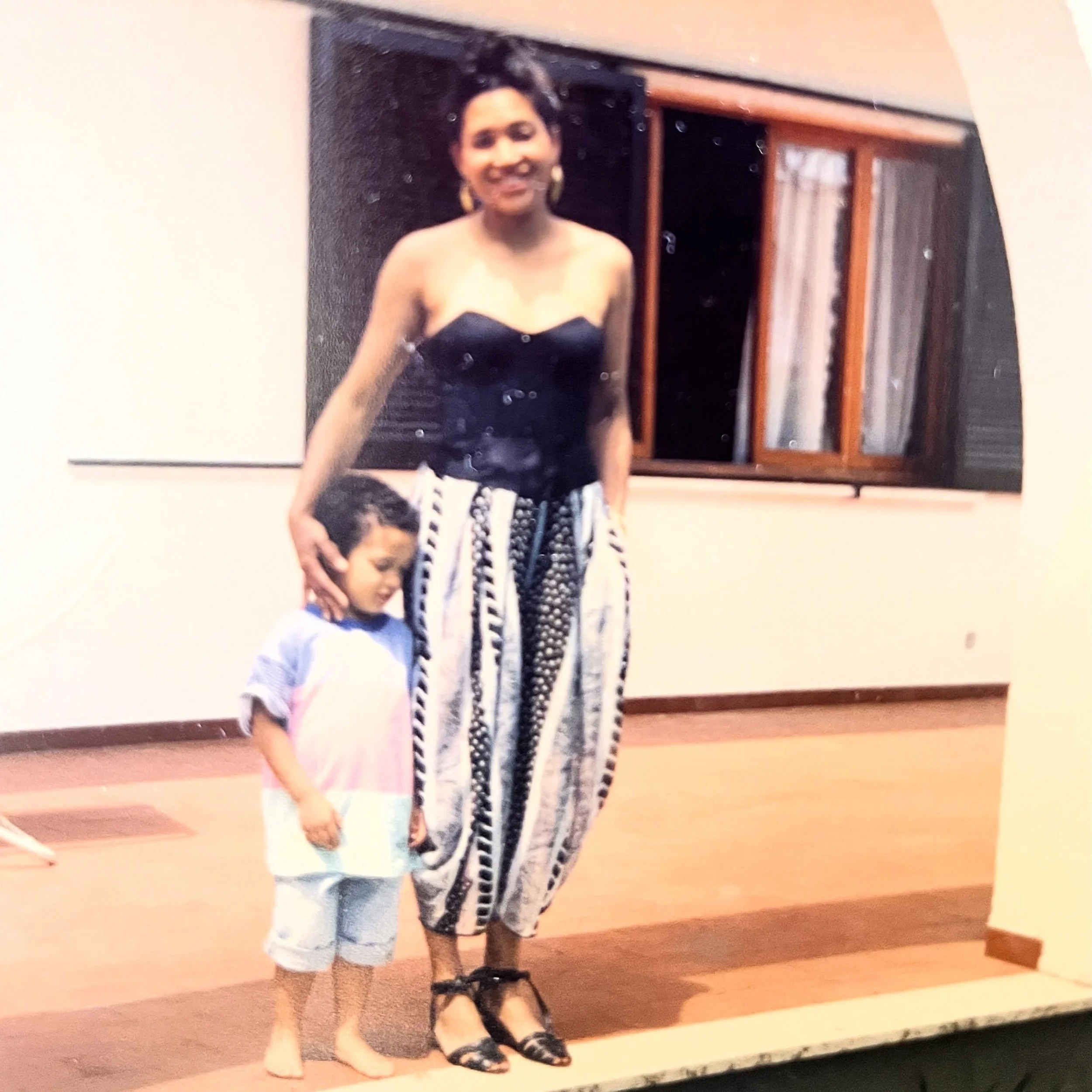 #fashionflashbackfriday Back to 1988 somewhere in the South of France. Another outfit that would work today! A bustier by #chantalthomass paired with sheer harem pants and ankle tied fisherman sandals, earrings I never took off by @tedmuehling . 3 ye