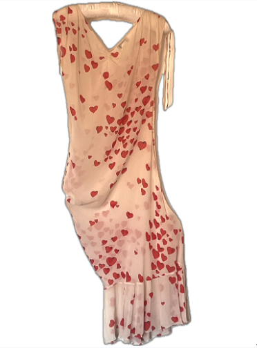 Vintage Moschino Cheap And Chic Ivory Silk Hearts Dress