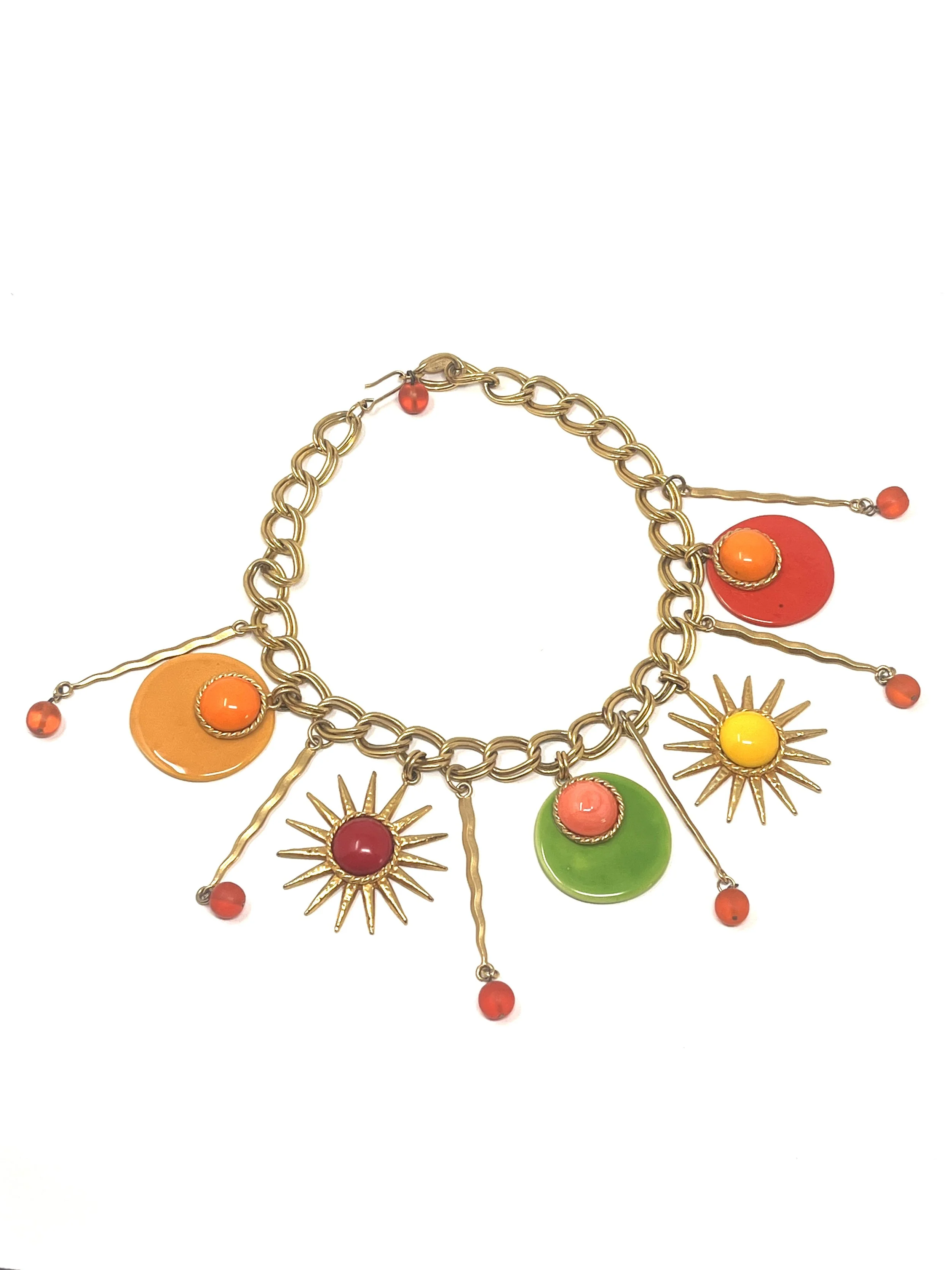 Philippe Ferrandis Vintage Colorful Ceramic Necklace