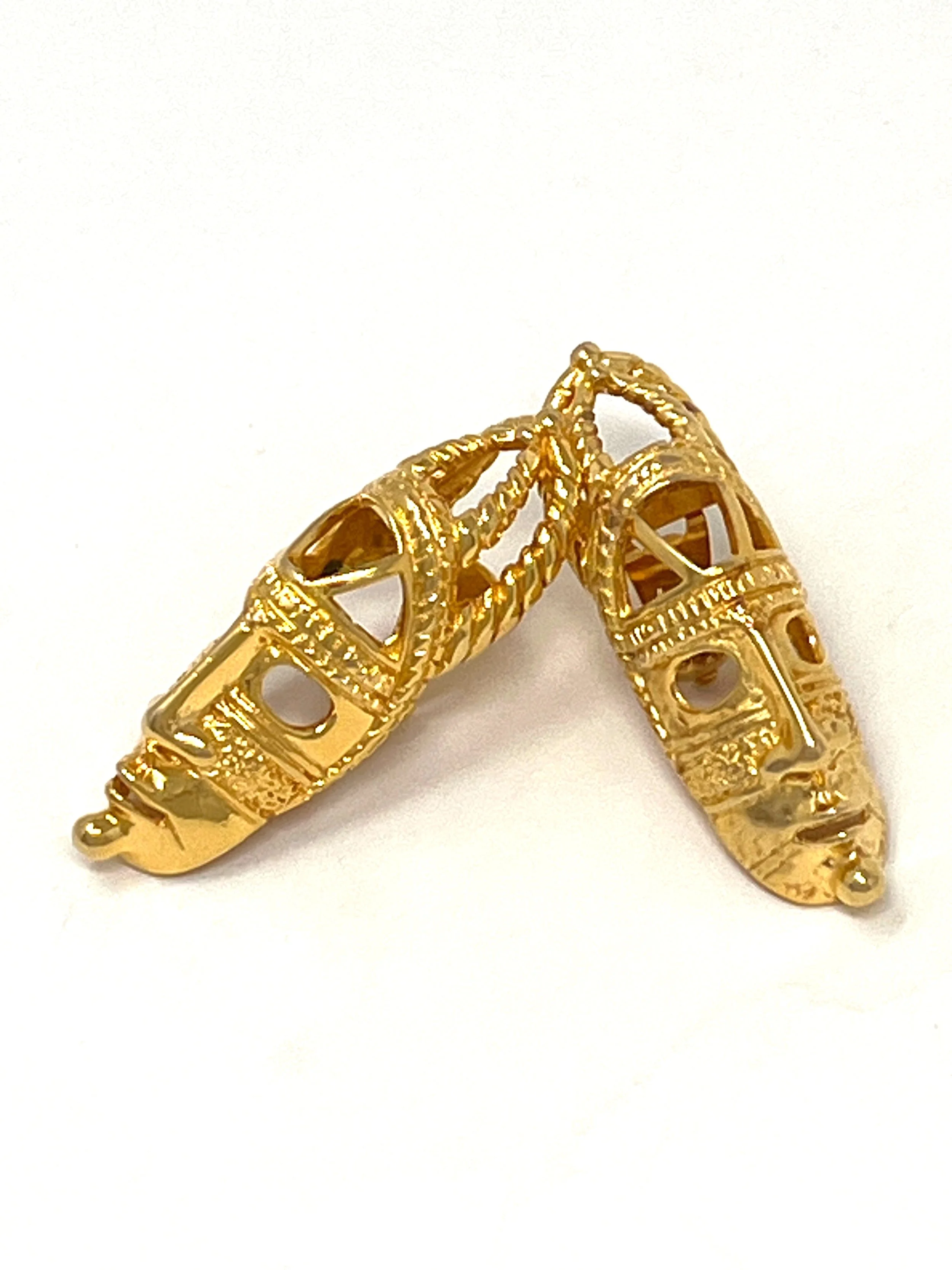 Vintage Dominique Aurientis Mask Earrings