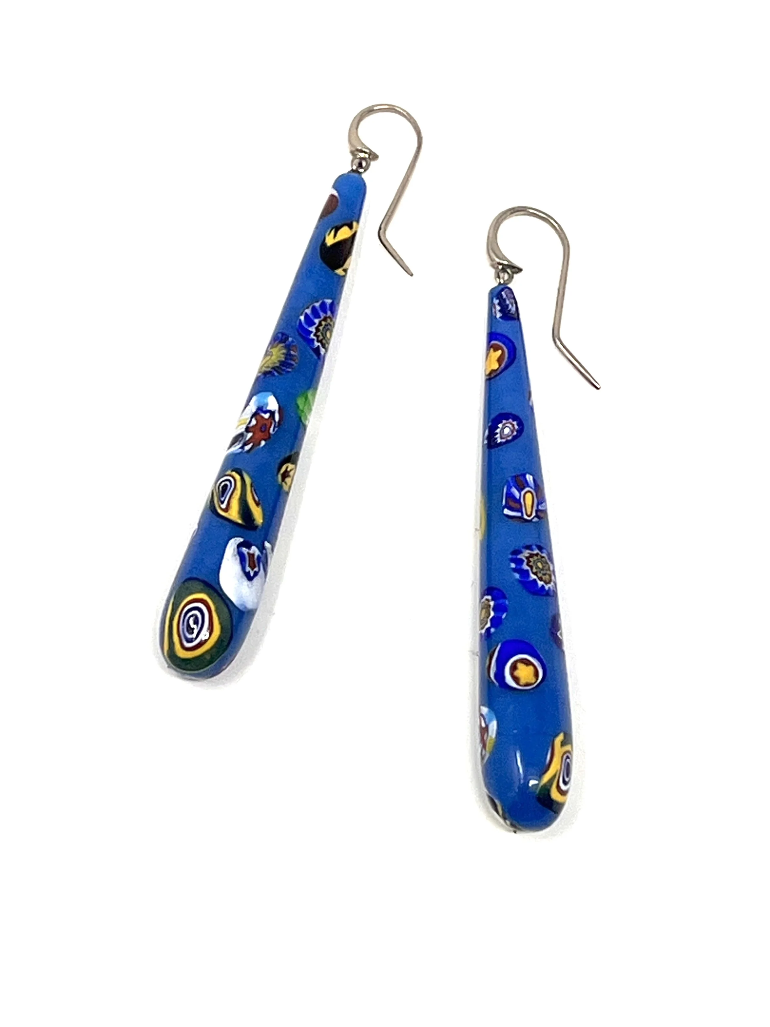 Vintage Millefiori Drop Earrings