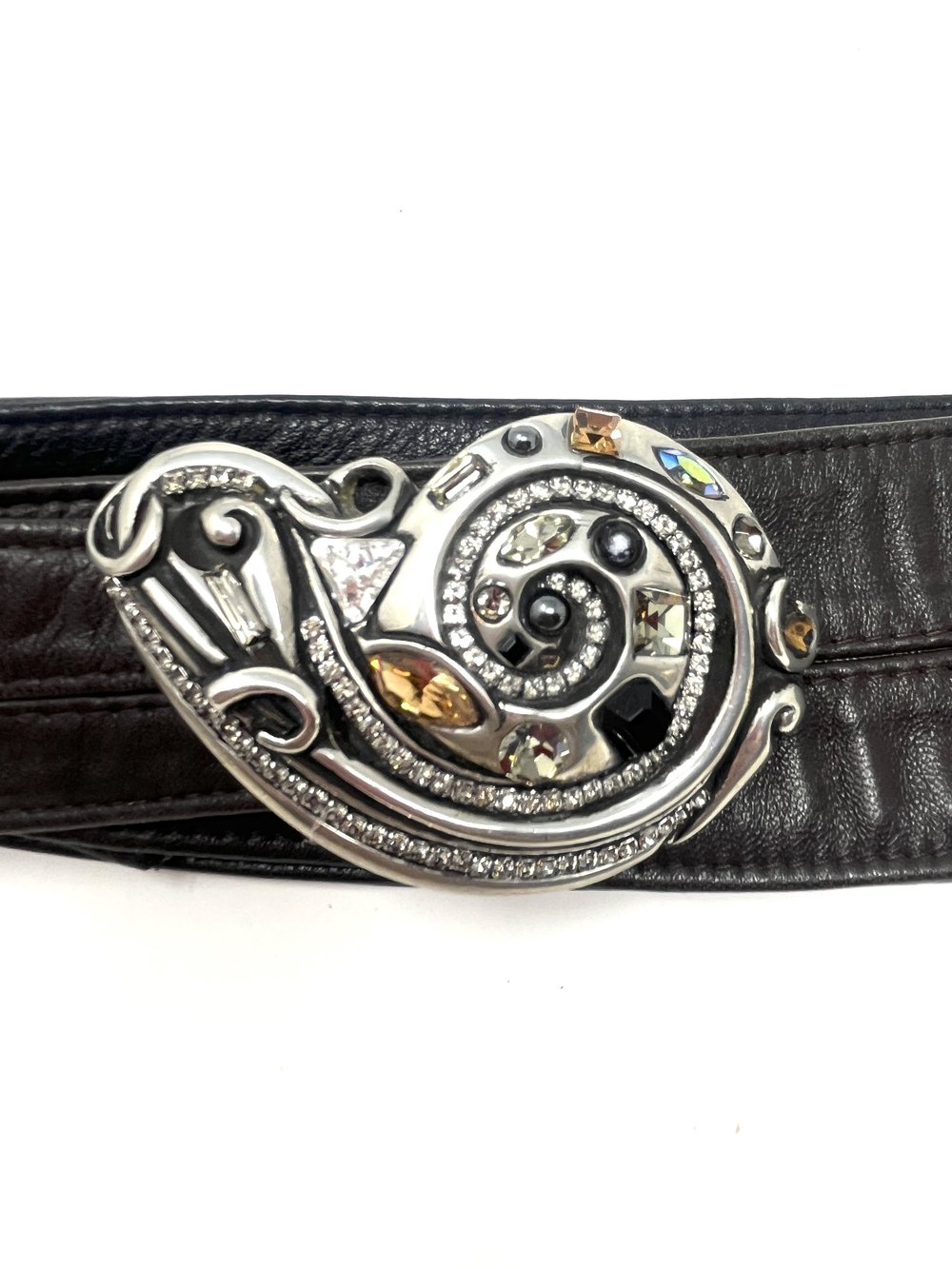 Connie Bates Fahrenheit Leather Belt With Embellished Silver  display picture 3