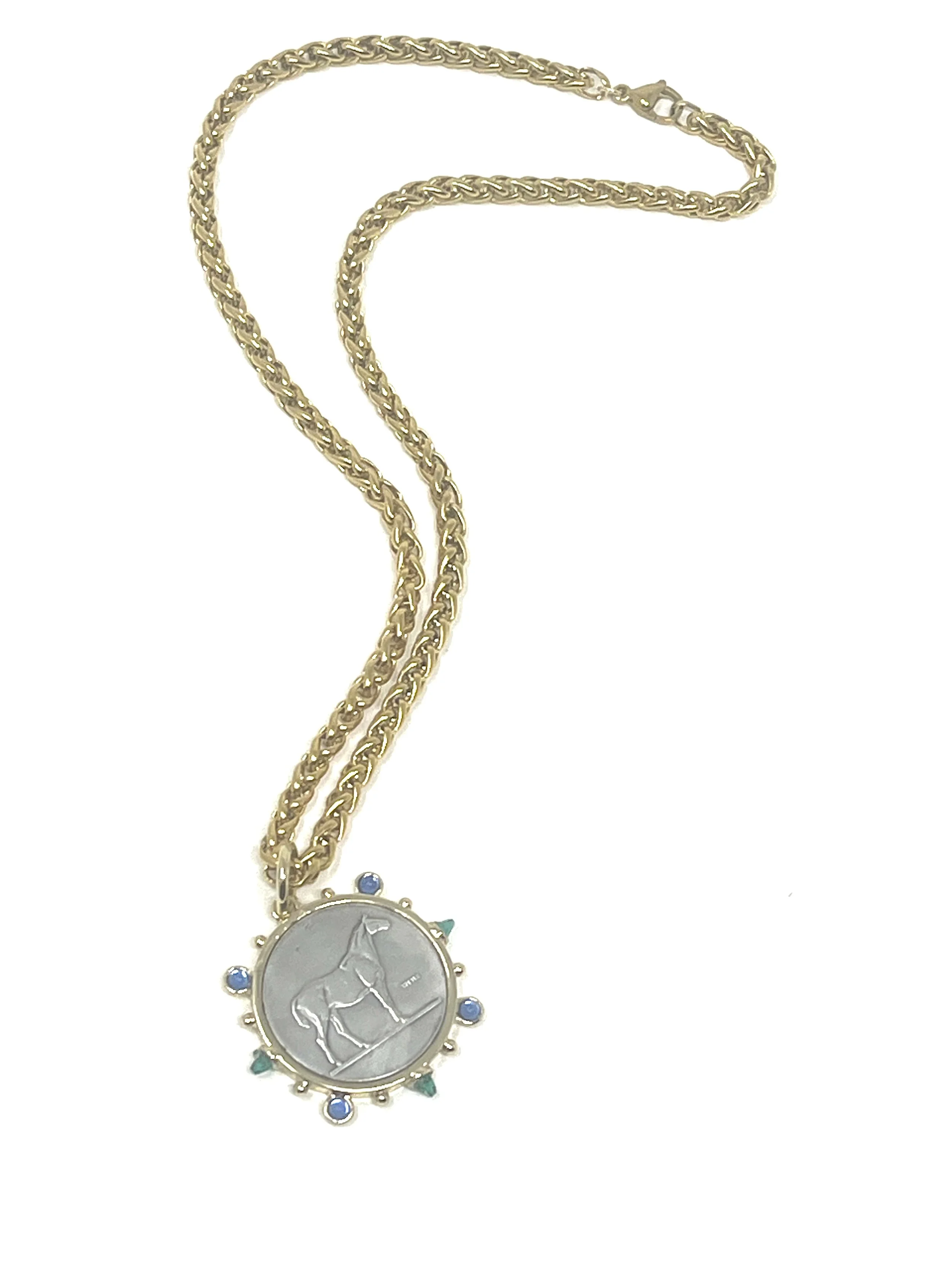 Horse Coin Necklace On Gold Chain