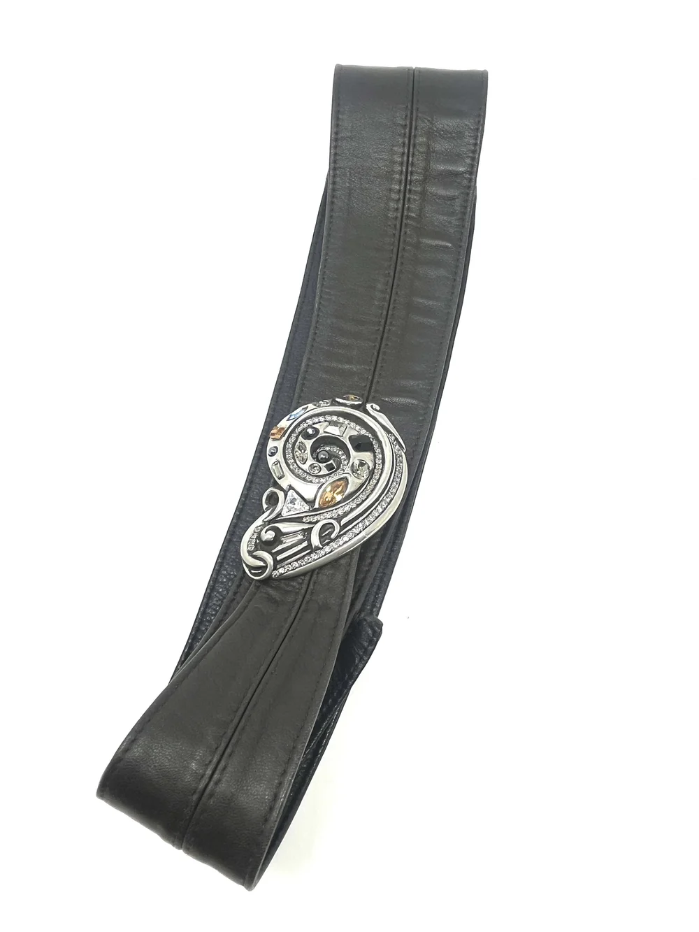 Connie Bates Fahrenheit Leather Belt With Embellished Silver  display picture 2