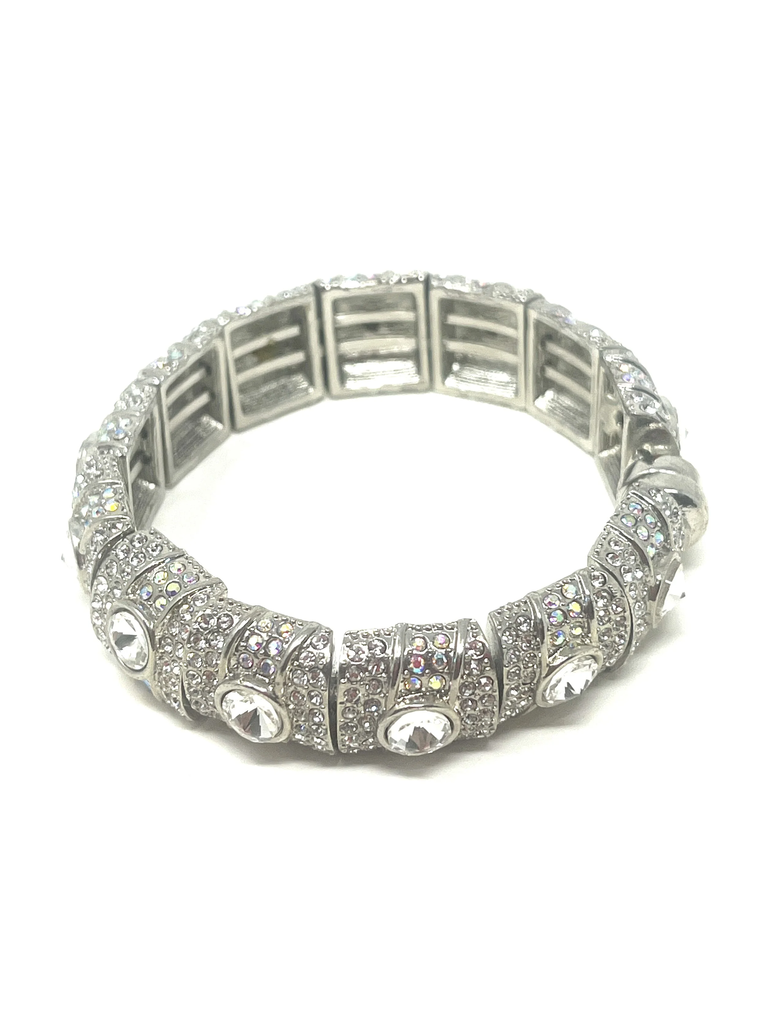 Rhinestones And Crystals Bangle With Magnetic Clasp
