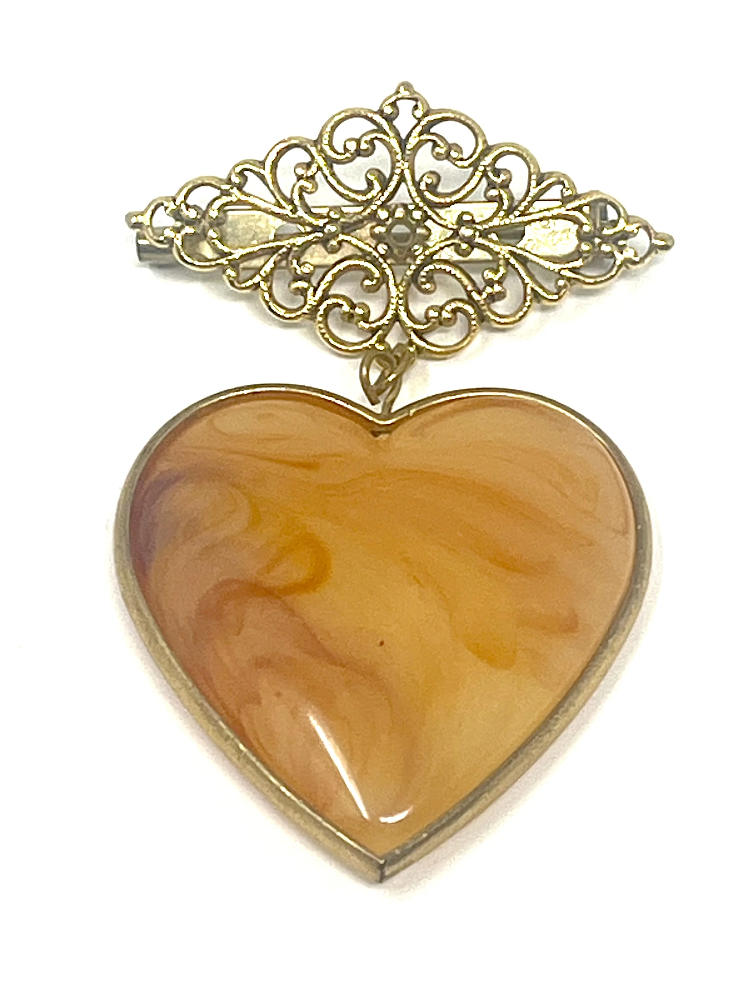 Vintage Sterling Silver And Marcasite Heart Pin — House of