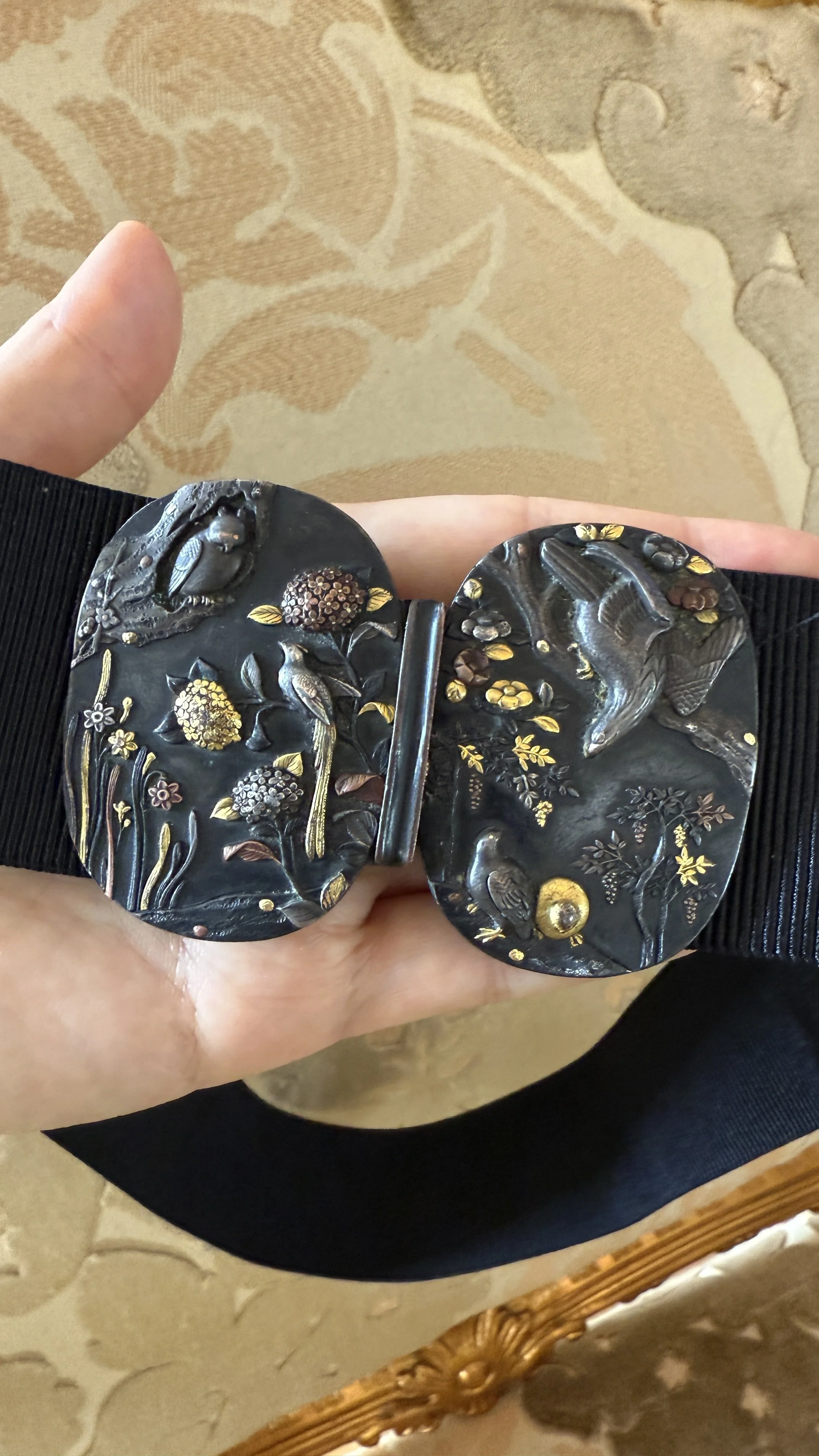 Shakudo belt buckle, circa 1890