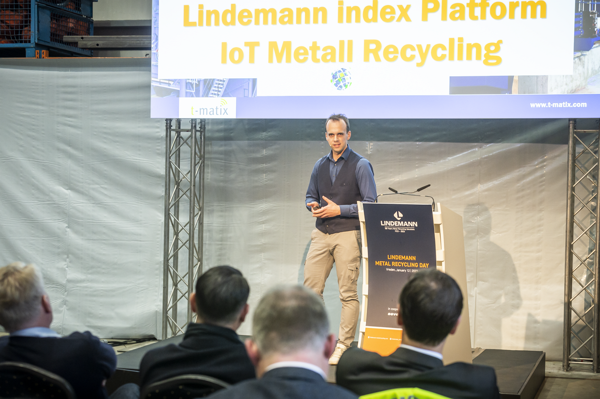 Klemens Häusler, Geschäftsführer von GPS.at, präsentiert am Lindemann Metal Recycling Day 2023