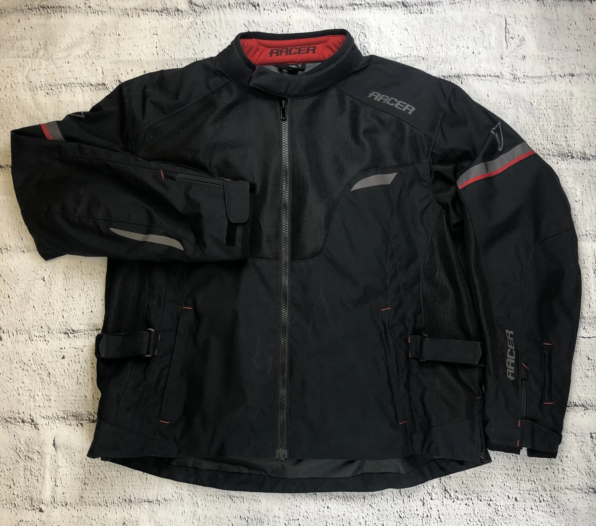 Giacca Moto Estiva Nera — 9XL