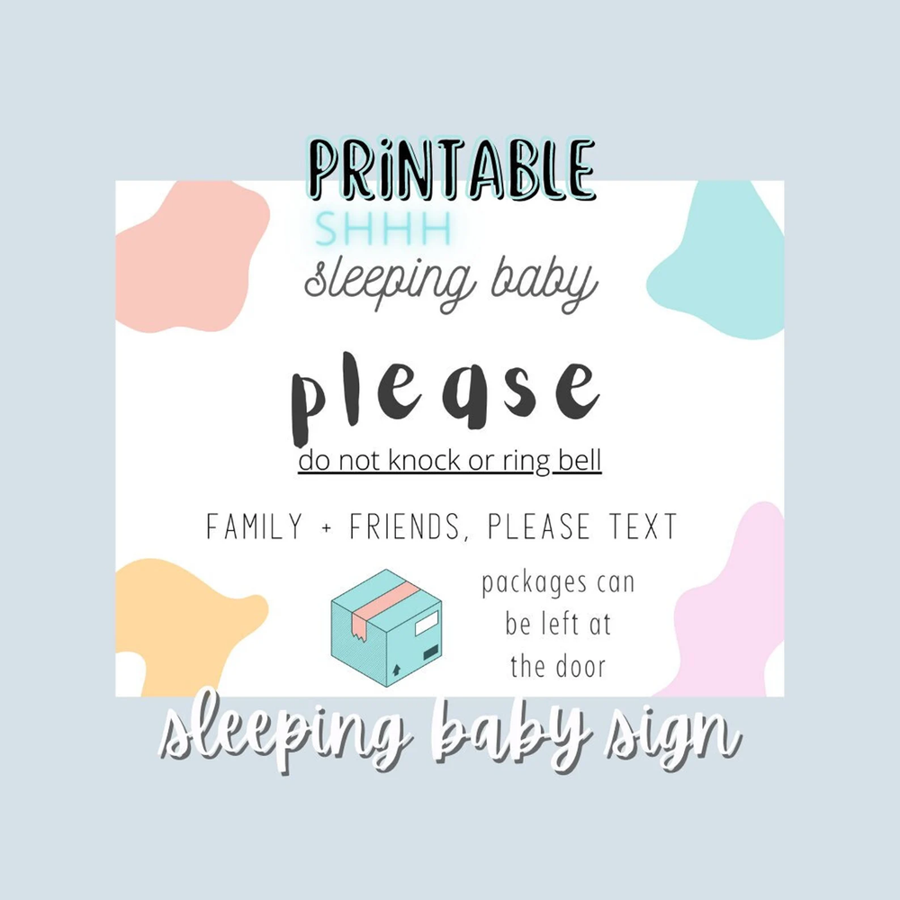 Printable Funny Baby Sleeping Sign Rainbow -  Portugal