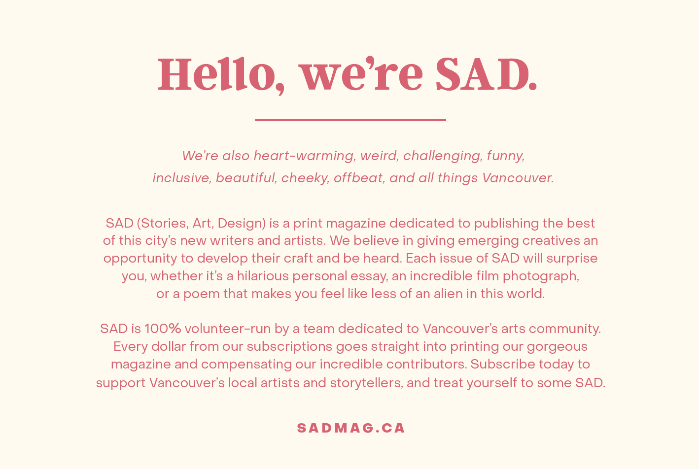 SAD Magazine Postcard