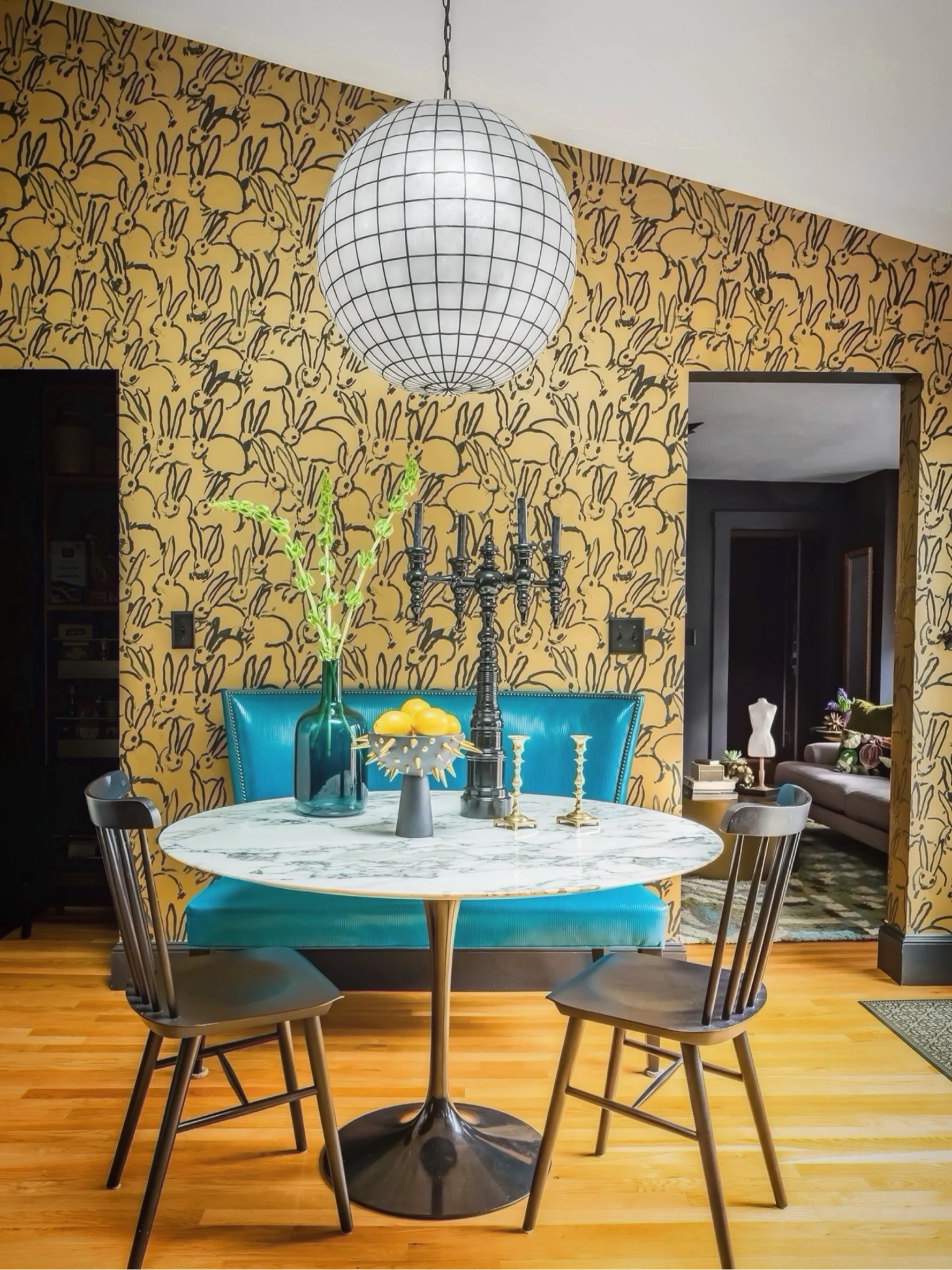You shouldn&rsquo;t have to tiptoe around a well designed room. This banquette in our Cambridge home is upholstered in a faux leather that wipes clean and holds up to daily life, but you&rsquo;d never guess it from across the room. That&rsquo;s the g