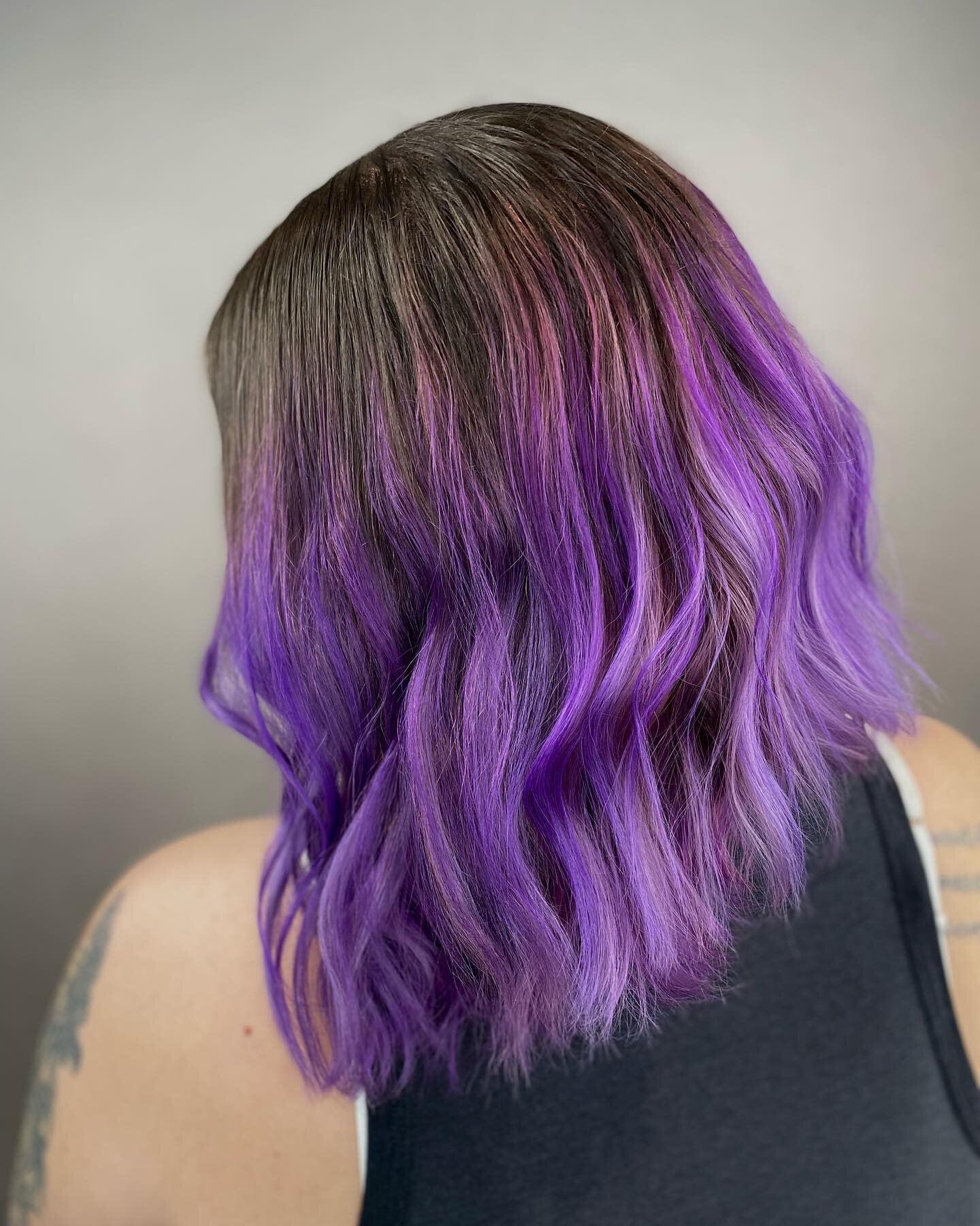 Unveiling the magic of purple.💜✨ Transforming strands into works of art with this balayage