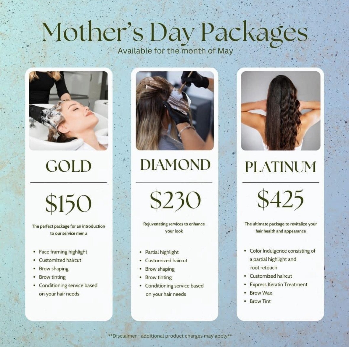 Treat yourself or a deserving mom to some pampering this Mother&rsquo;s Day! Because moms deserve a little &lsquo;me&rsquo; time too! 🥰
This service sale lasts through the month of May. 💕

#monthlysavings #dealofthemonth #baltimorehairstylist #mary