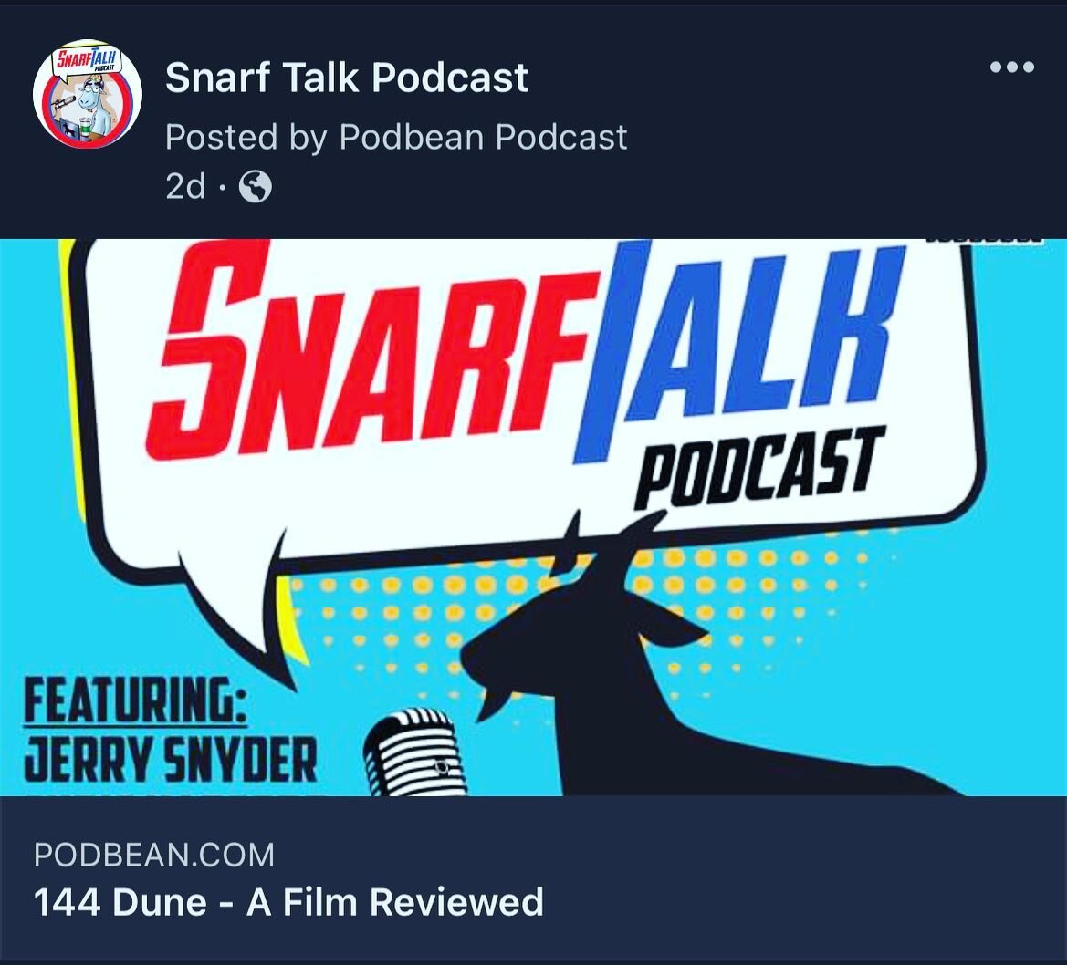 The newest episode of Snarf Talk is out!  Episode 144 our review of DUNE!! What an epic movie. #dune #dunemovie #timothychalamet #zendya #denisvilleneuve #imax #snarftalkpodcast #snarftalk #sundayfunday
