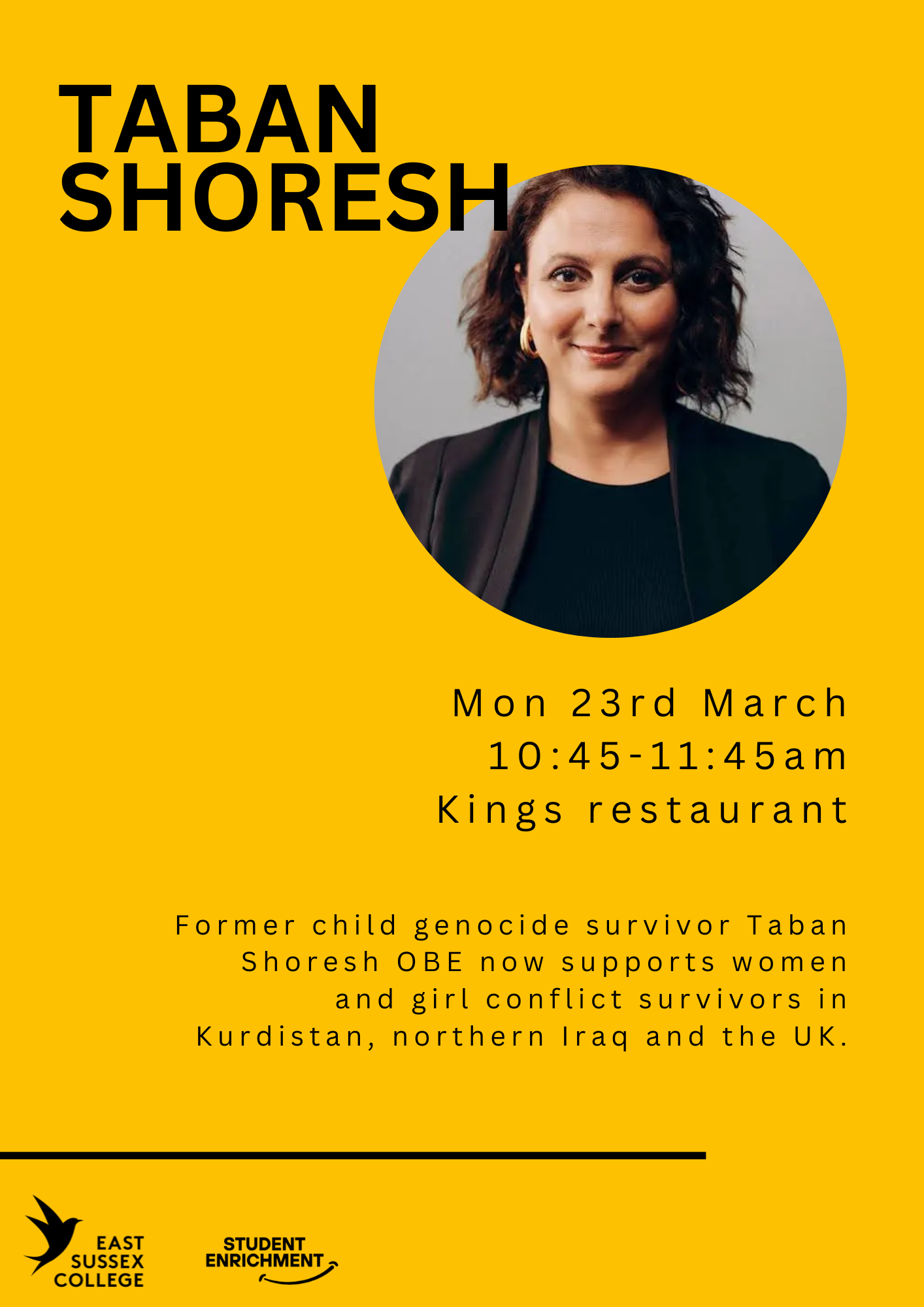 Unmissable Talk with Taban Shoresh