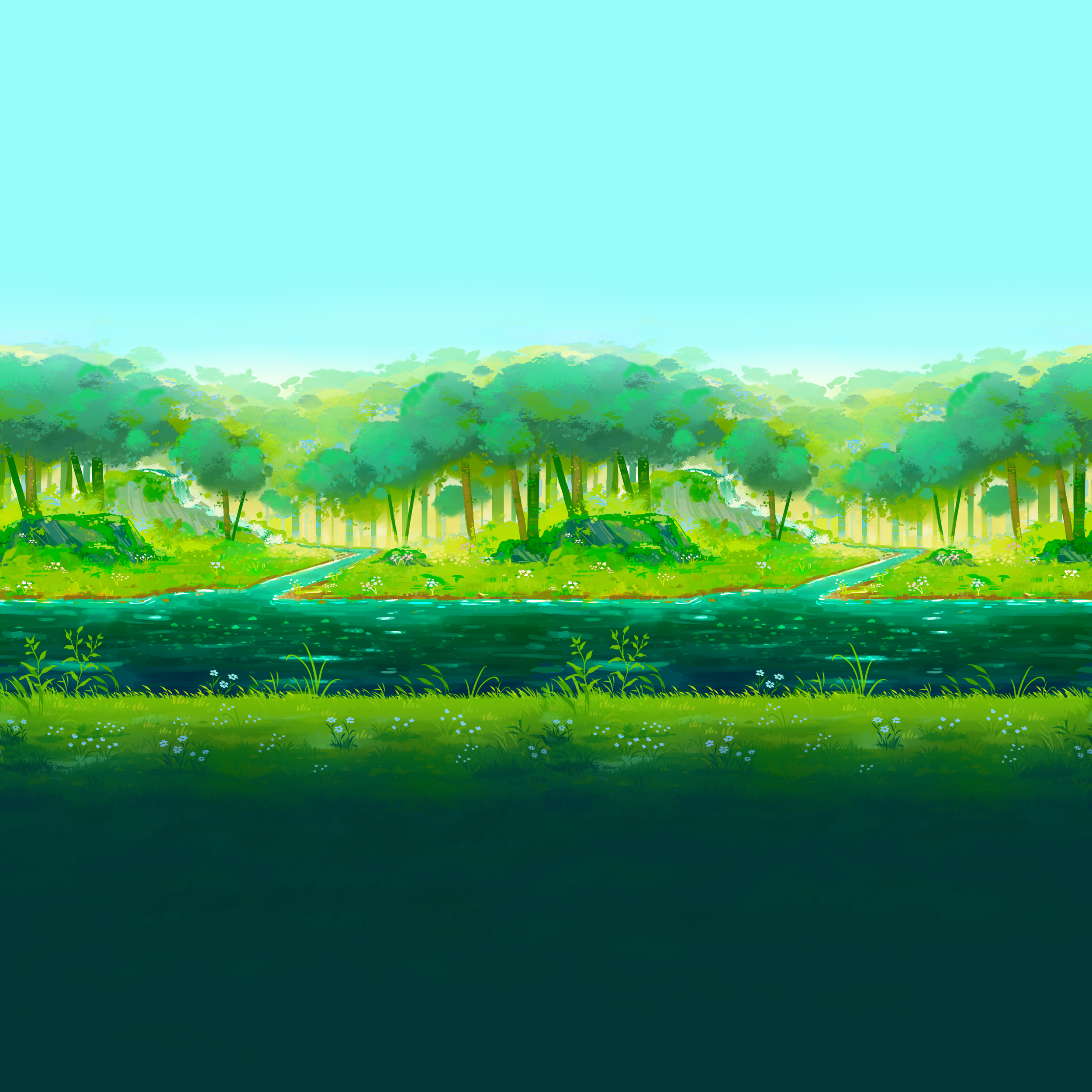 Hand-painted skybox texture