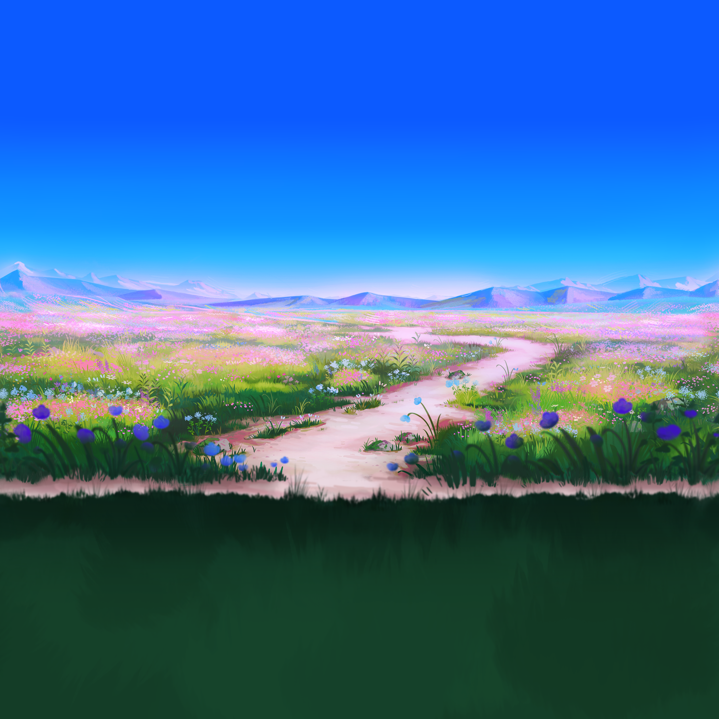 Hand-painted skybox texture