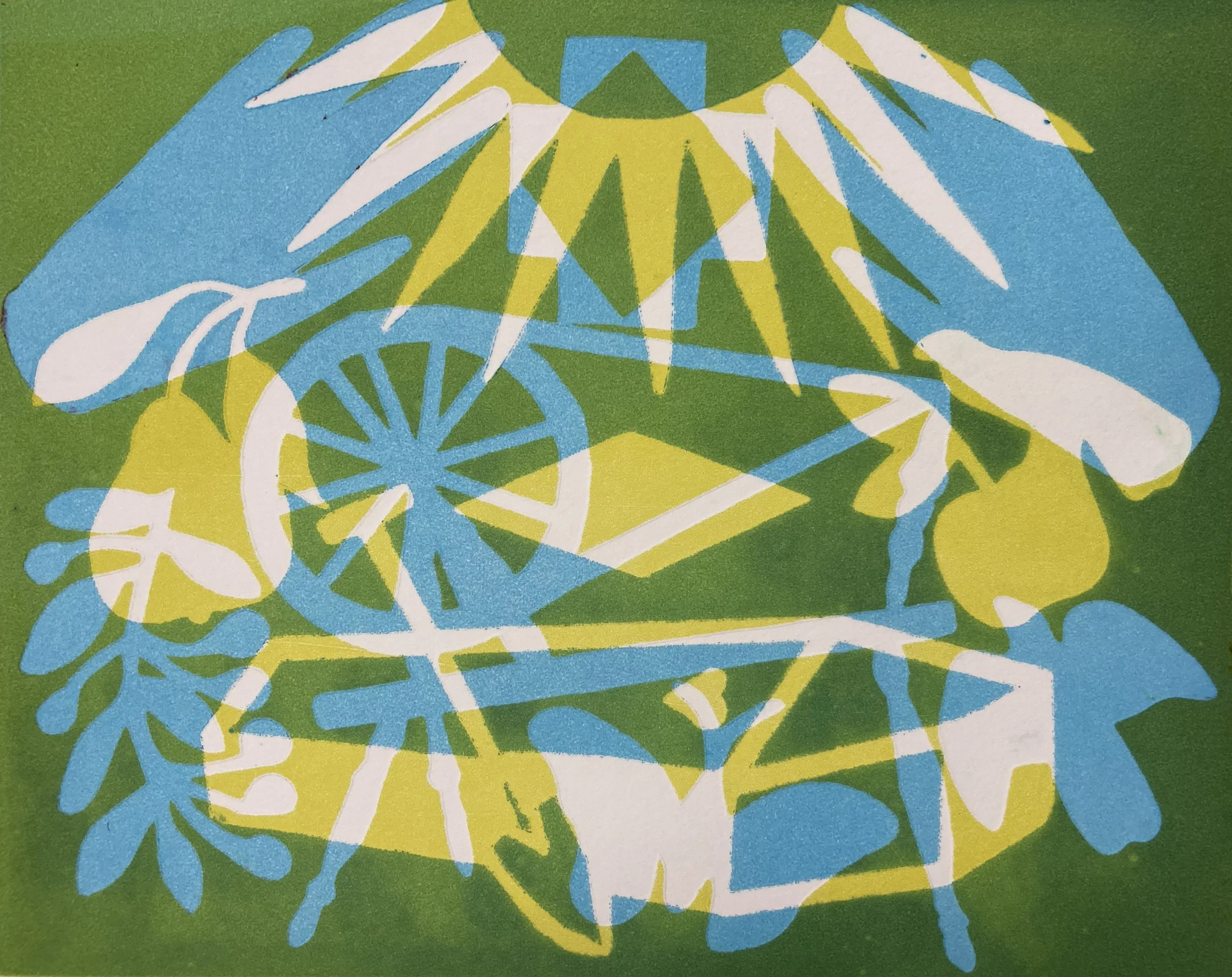 Small Americana II, stencil monoprint, 11" x 14", 2022